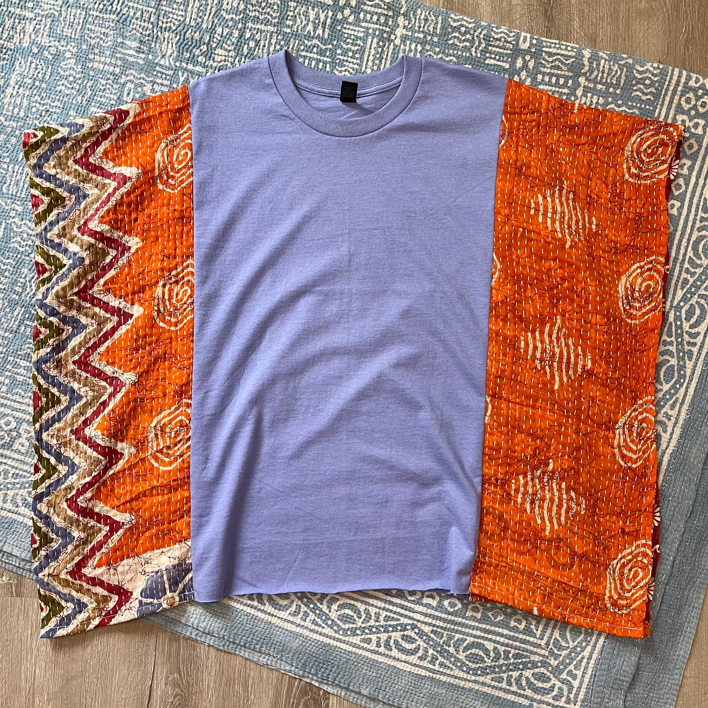 Cotton Kantha Tee (blue) S-XL