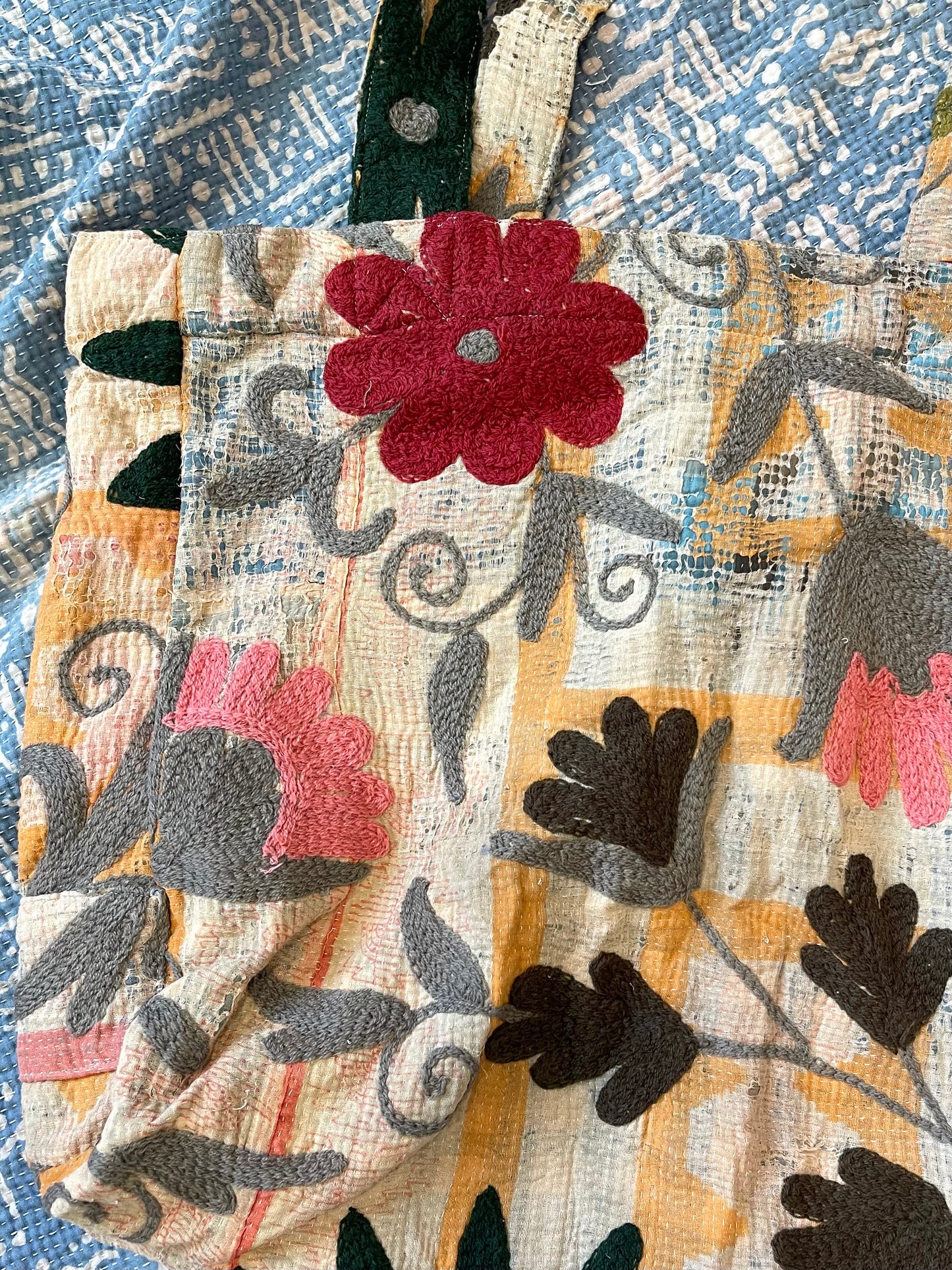 Suzani Embroidered Kantha Tote