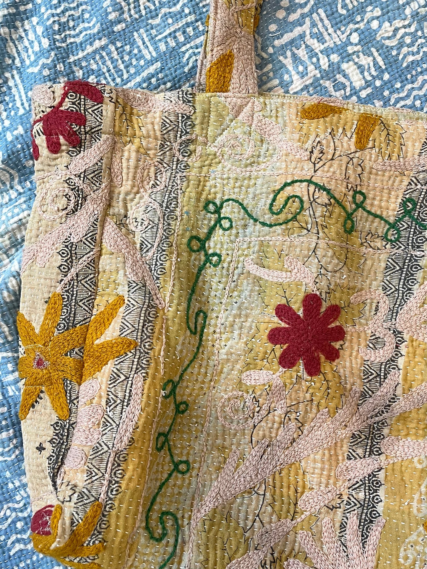 Suzani Embroidered Kantha Tote