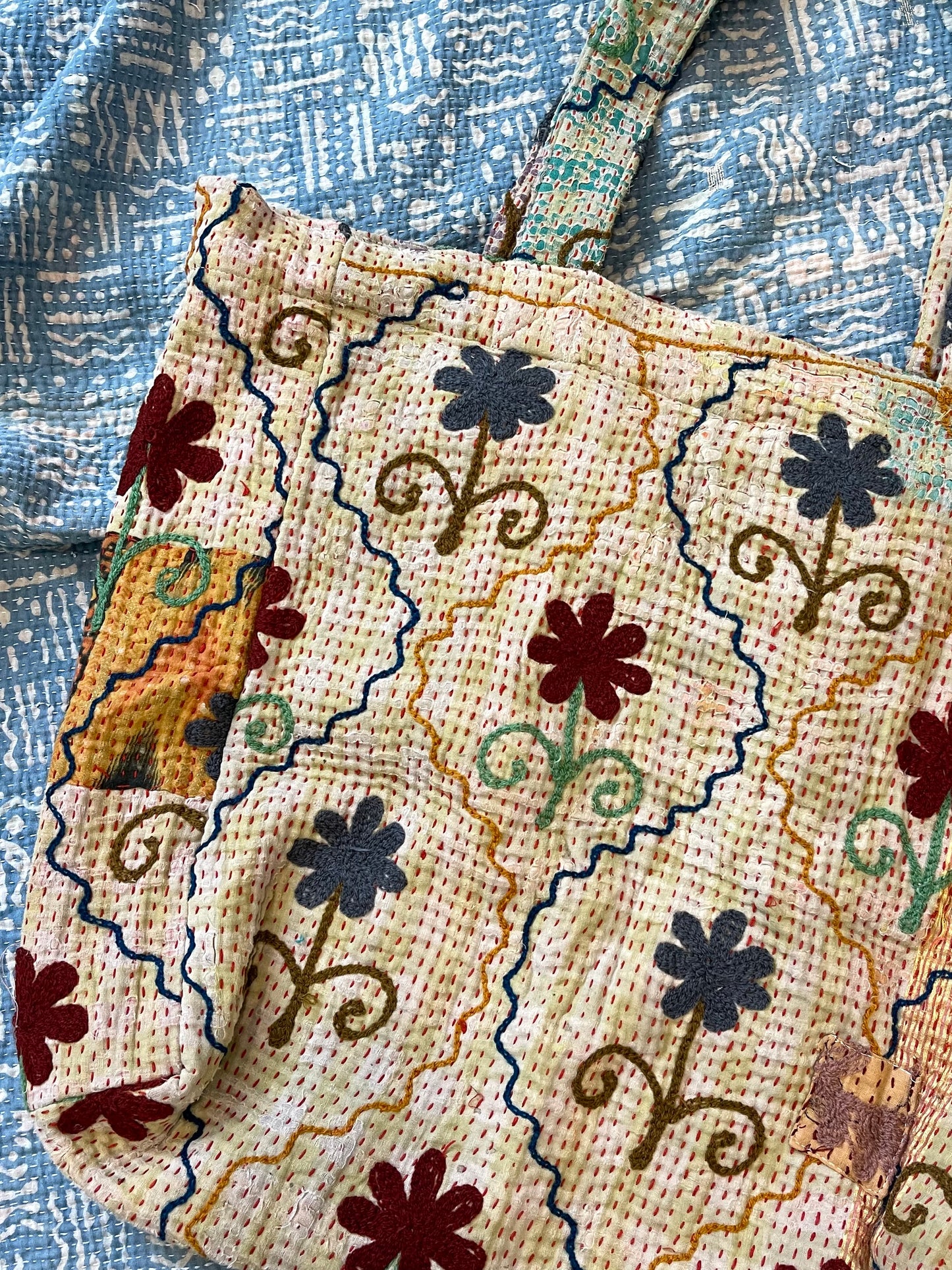 Suzani Embroidered Kantha Tote