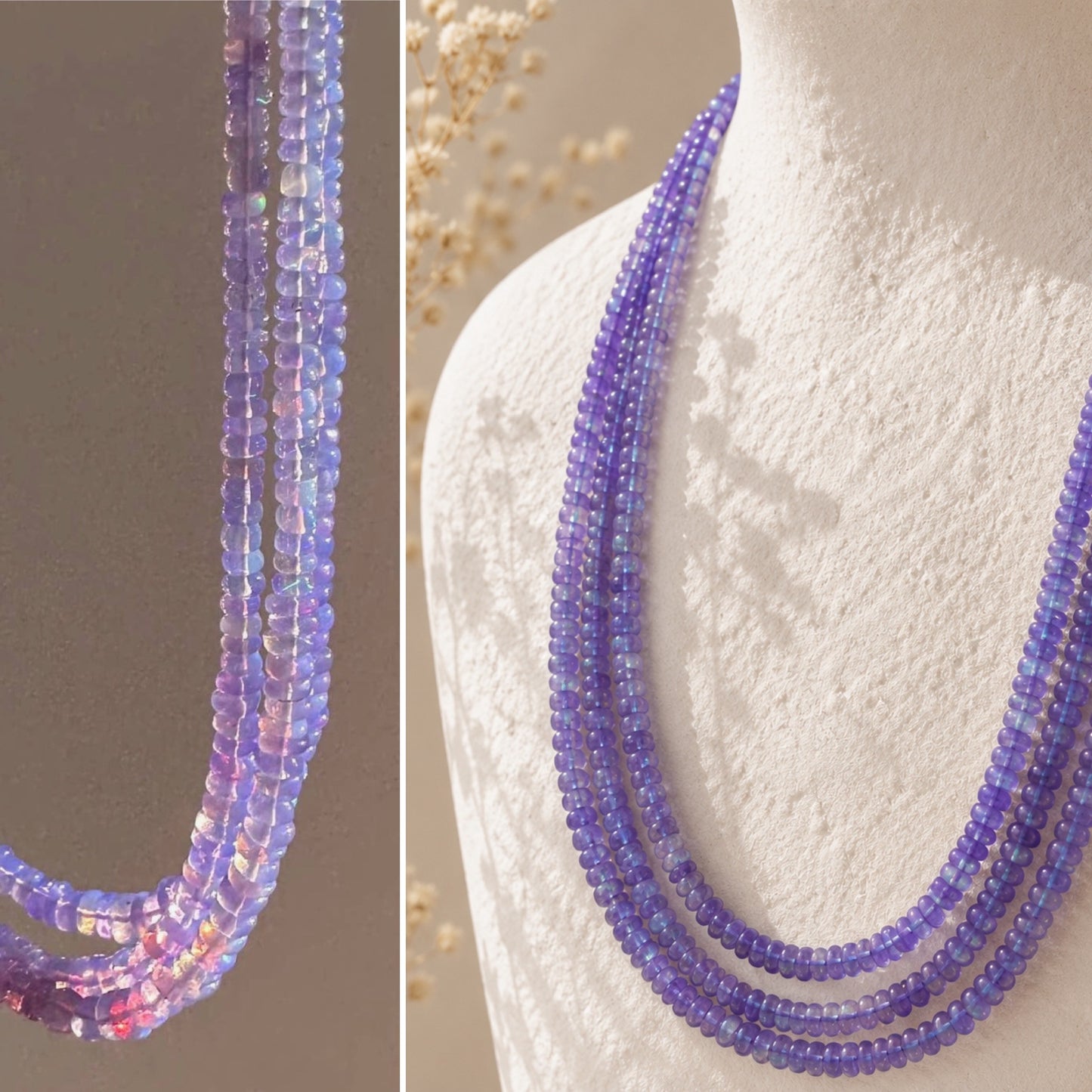 Lilac Ethiopian Opal Necklace