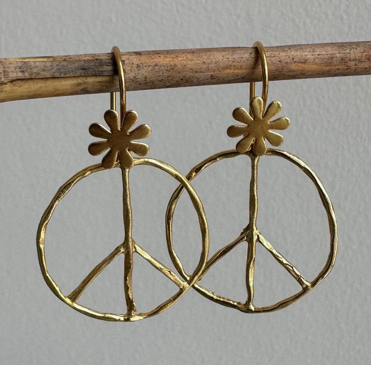 Gold PEACE Earrings