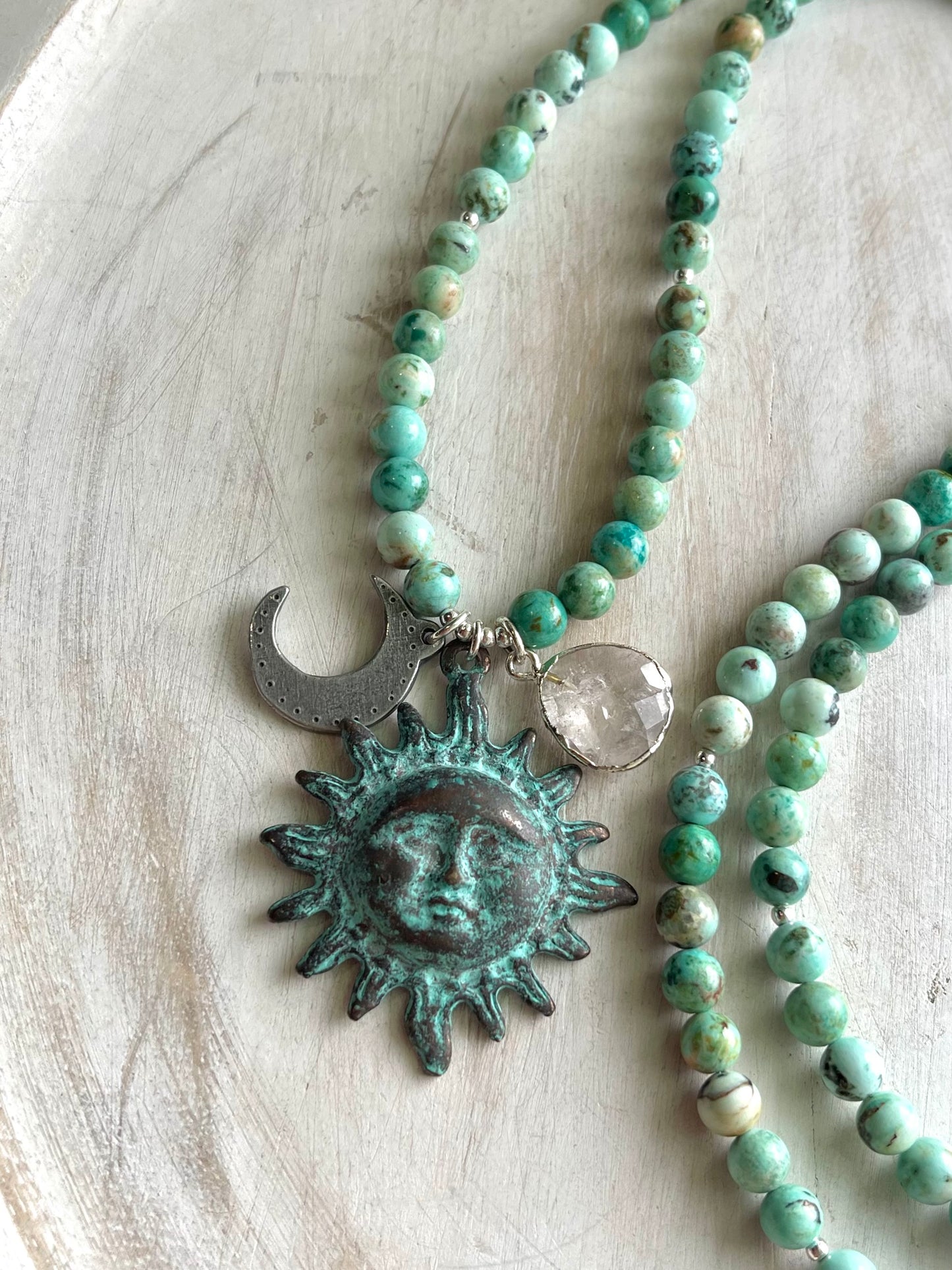 OOAK Turquoise Sun Necklace