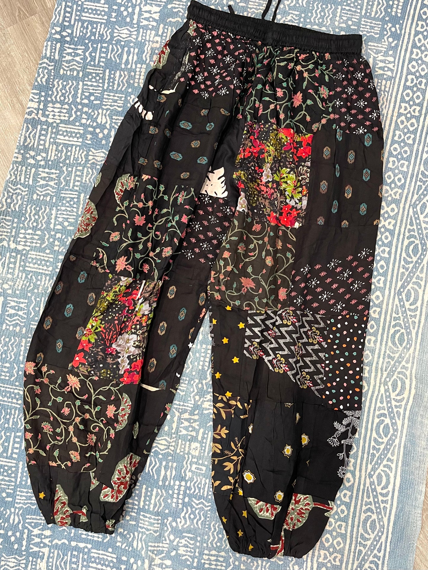 BLACK Patchwork Joggers S-L