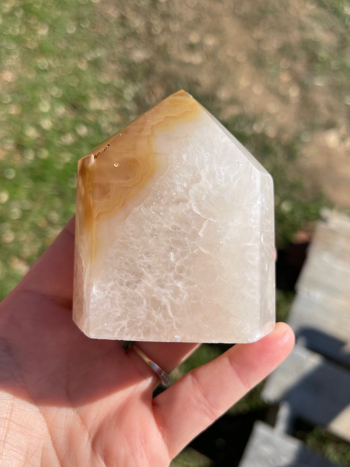 Chunky Quartz/Agate Tower