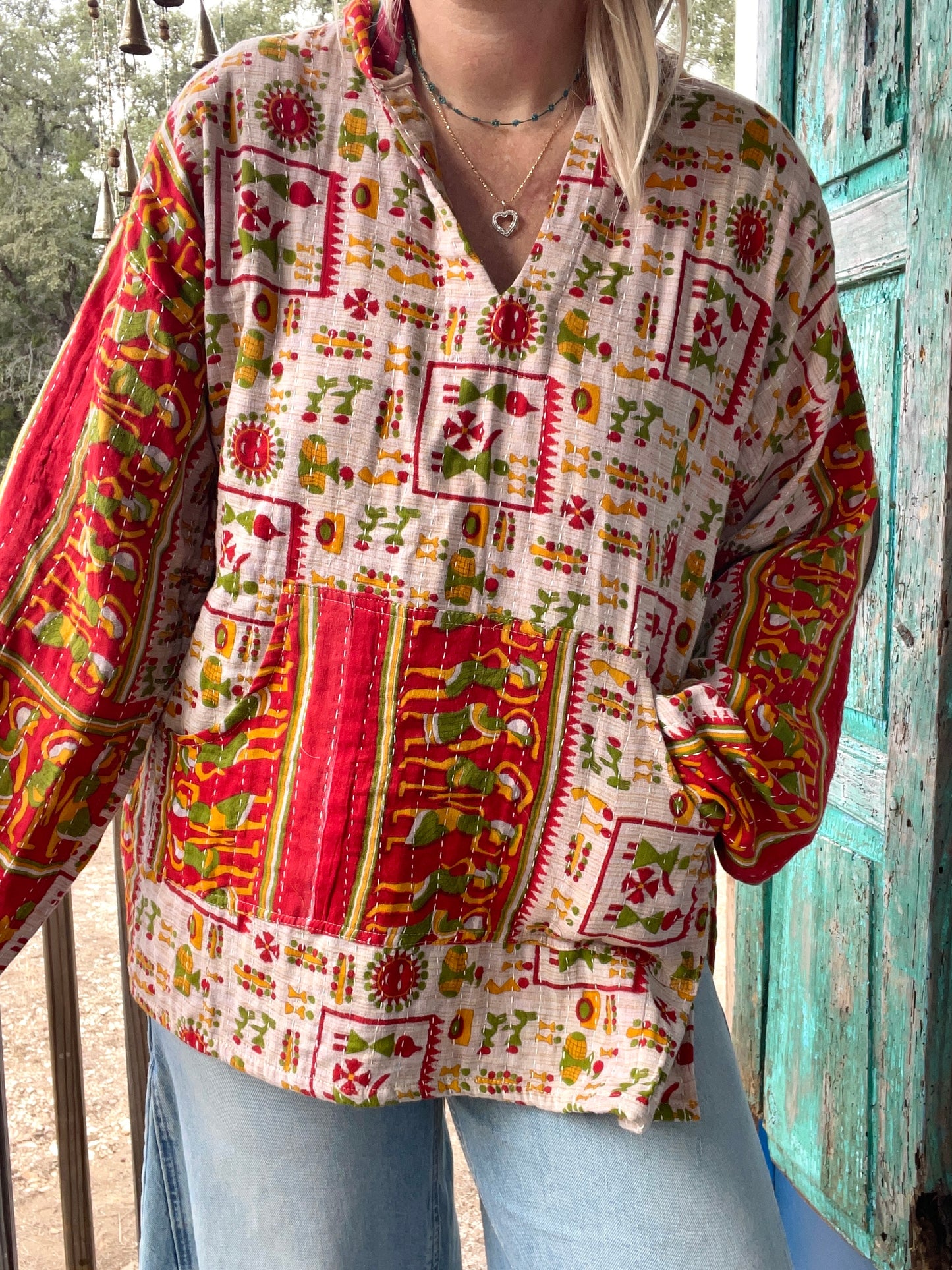 Good Vibes Kantha Hoodie S-L