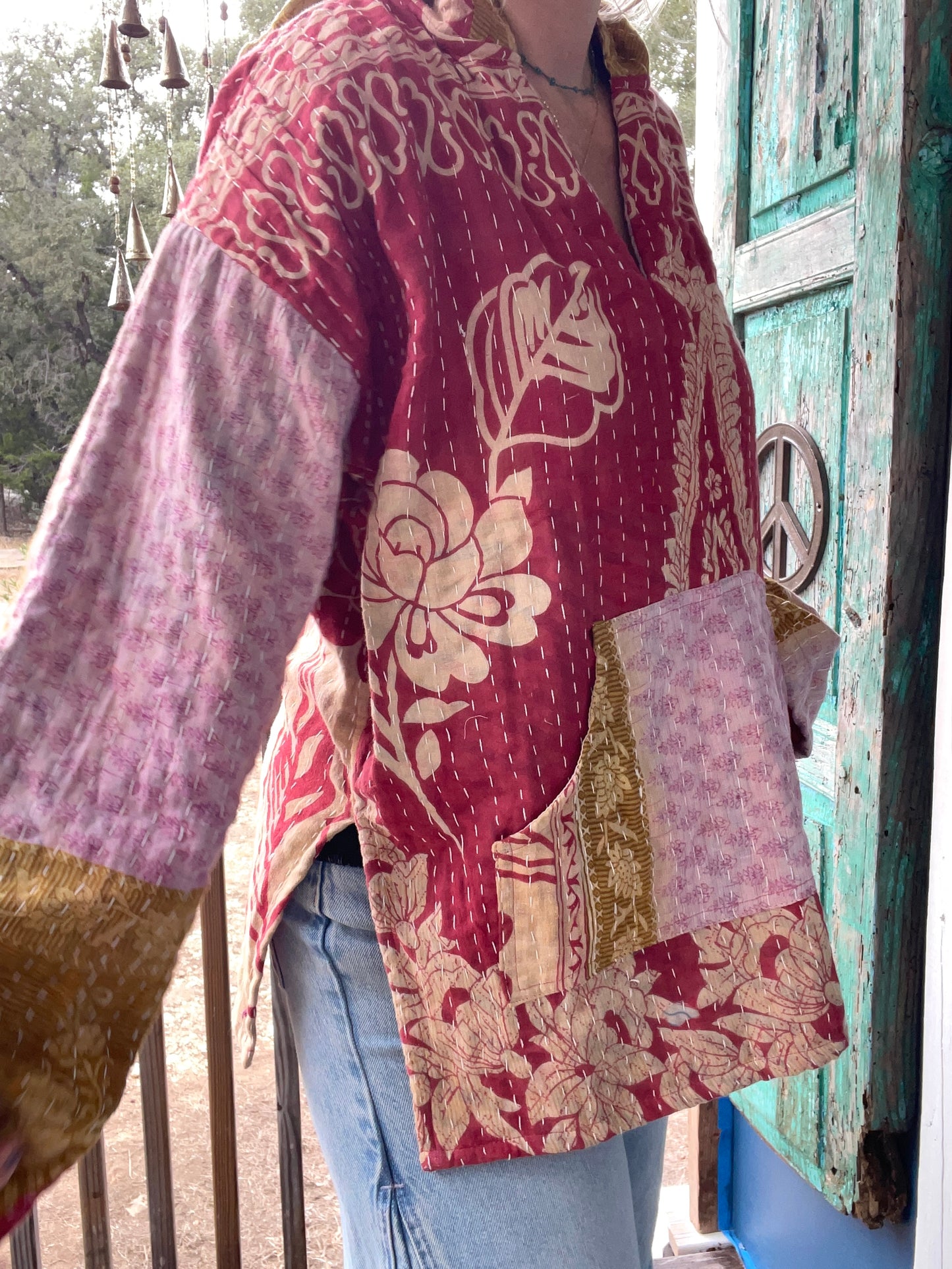 Good Vibes Kantha Hoodie S-L