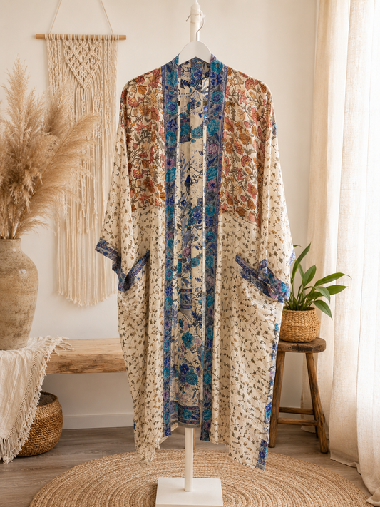 Mystic Tide Crepe Silk Kimono