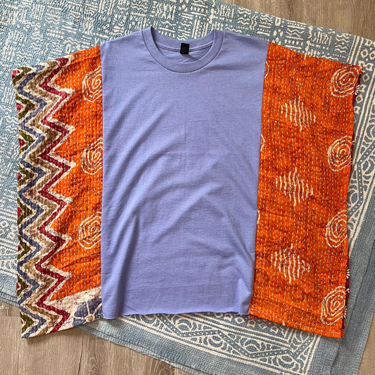 Cotton Kantha Tee (blue) S-XL
