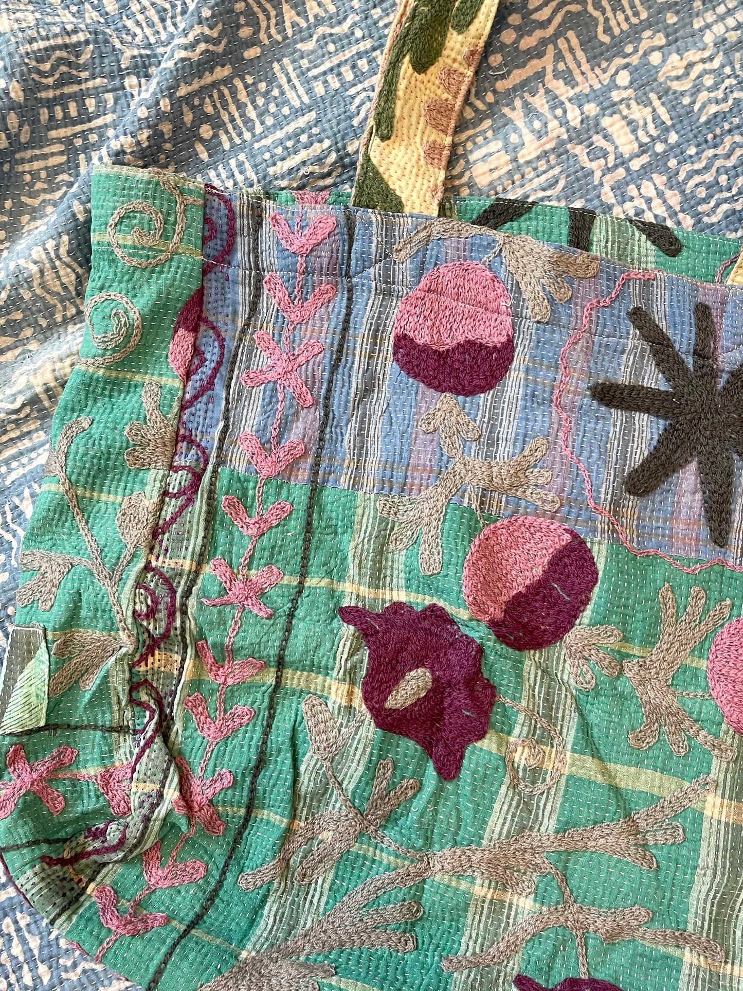 Suzani Embroidered Kantha Tote