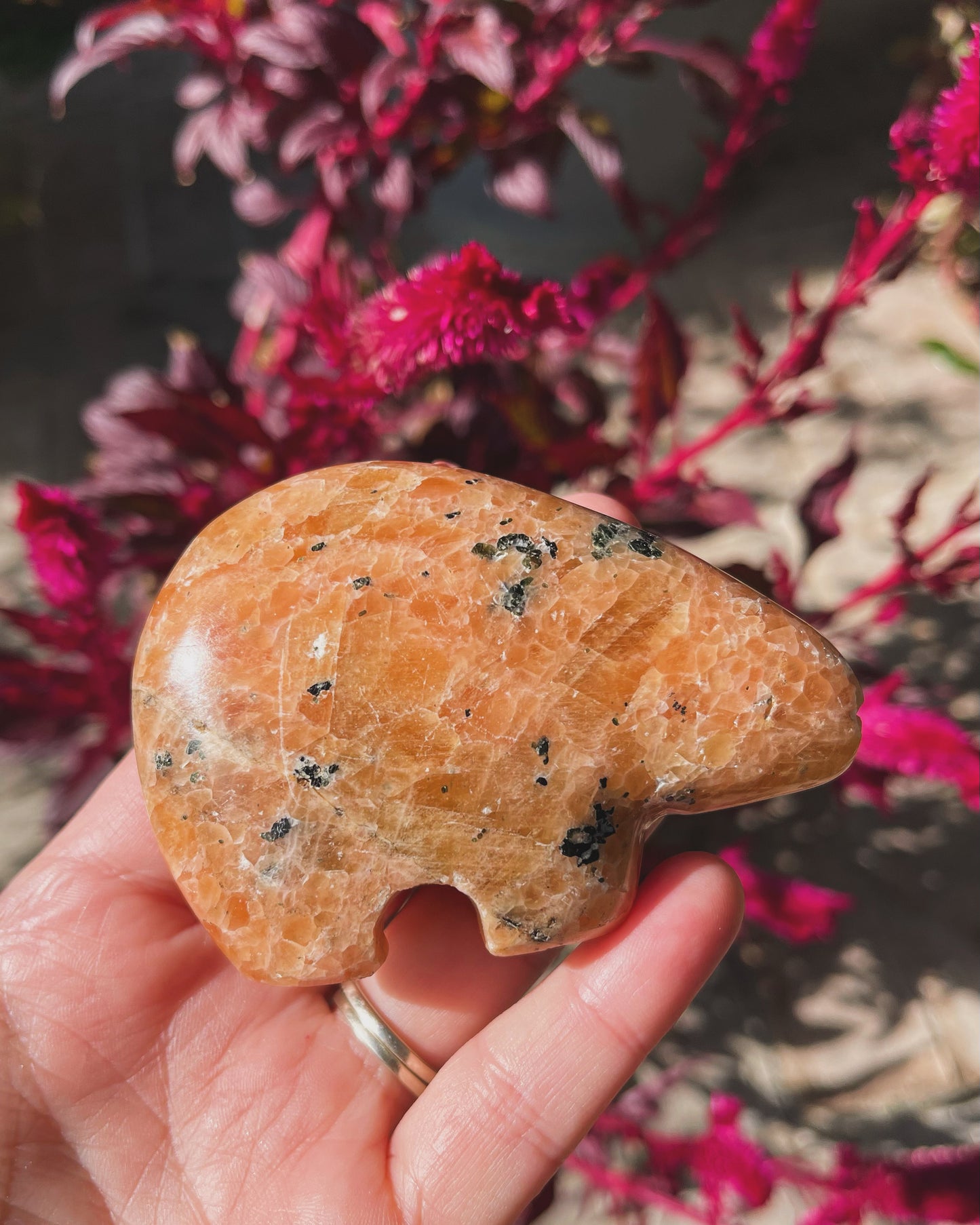 Orange Calcite Zuni Bear
