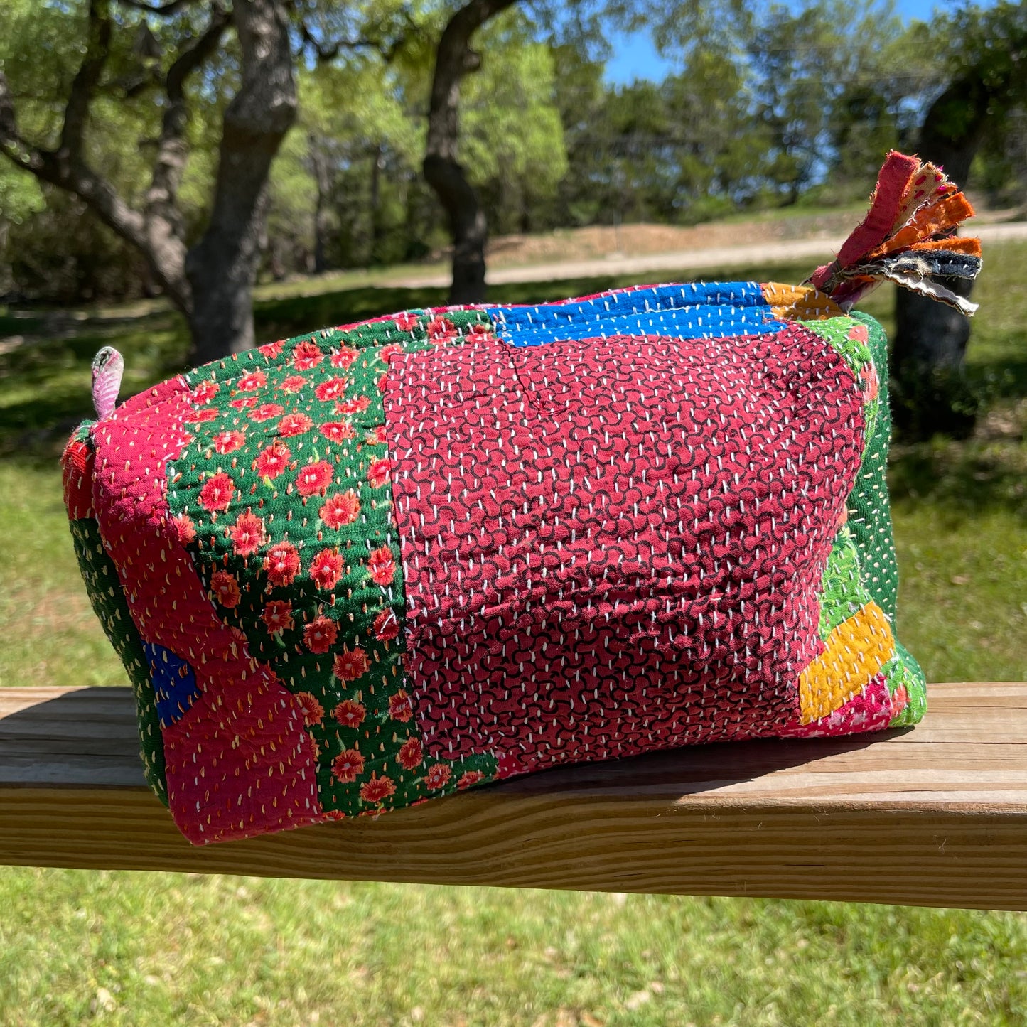 Large Kantha Travel Pouch