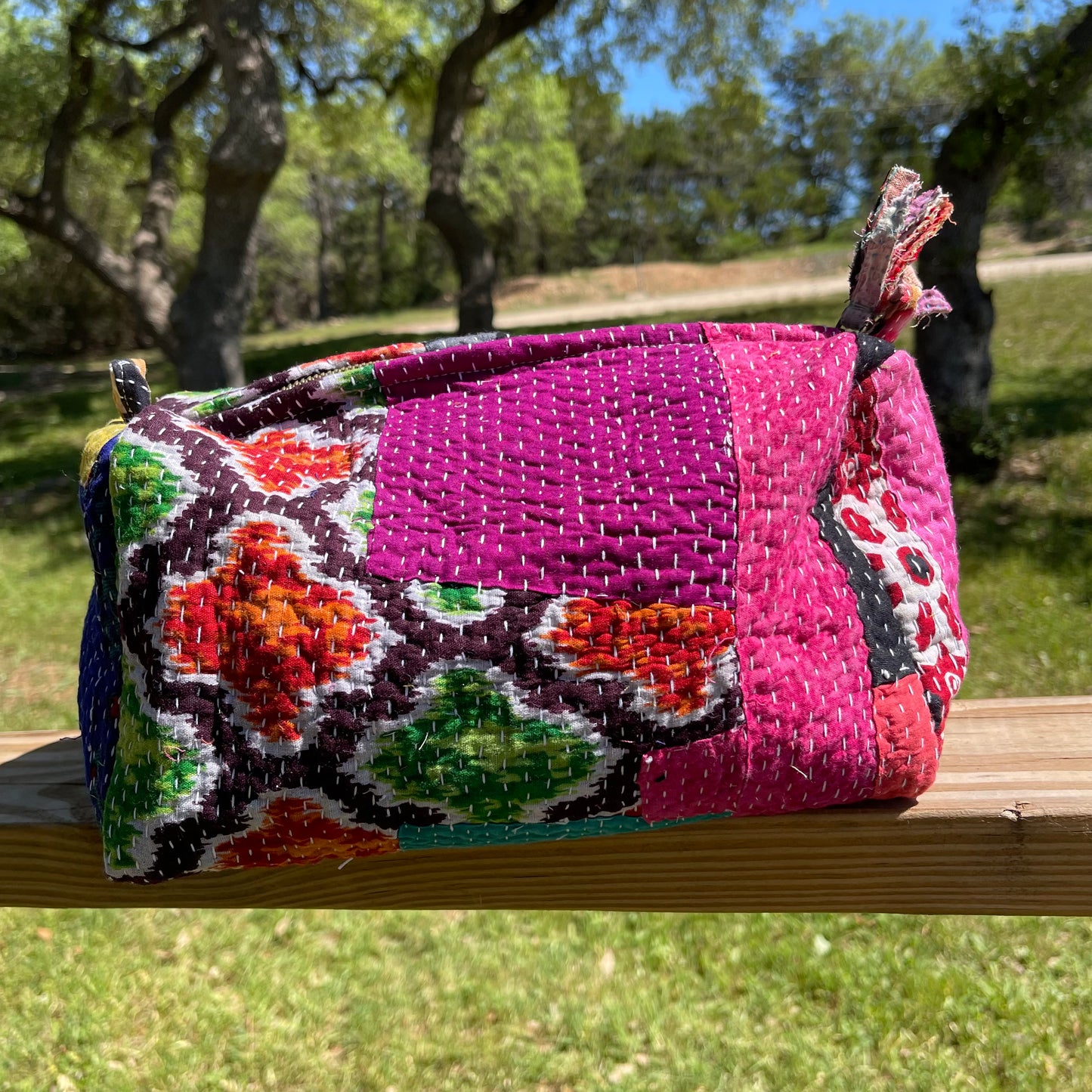Large Kantha Travel Pouch