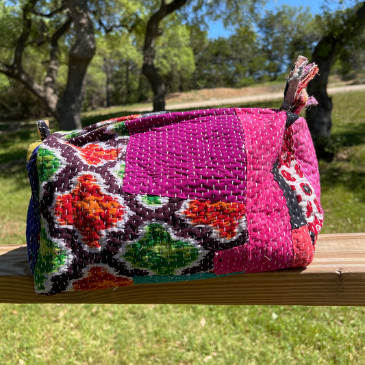 Large Kantha Travel Pouch