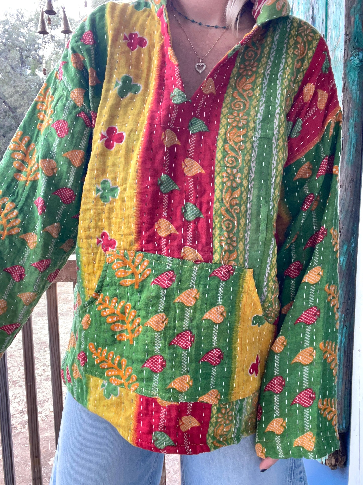 Good Vibes Kantha Hoodie S-L