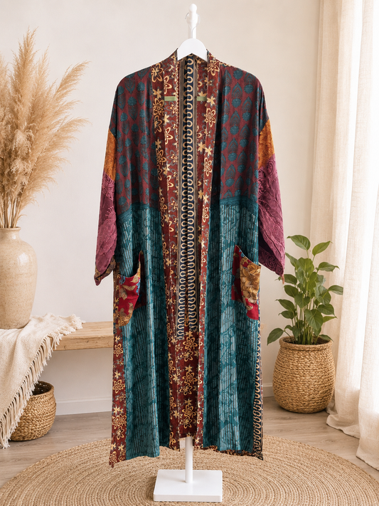 Mystic Tide Crepe Silk Kimono