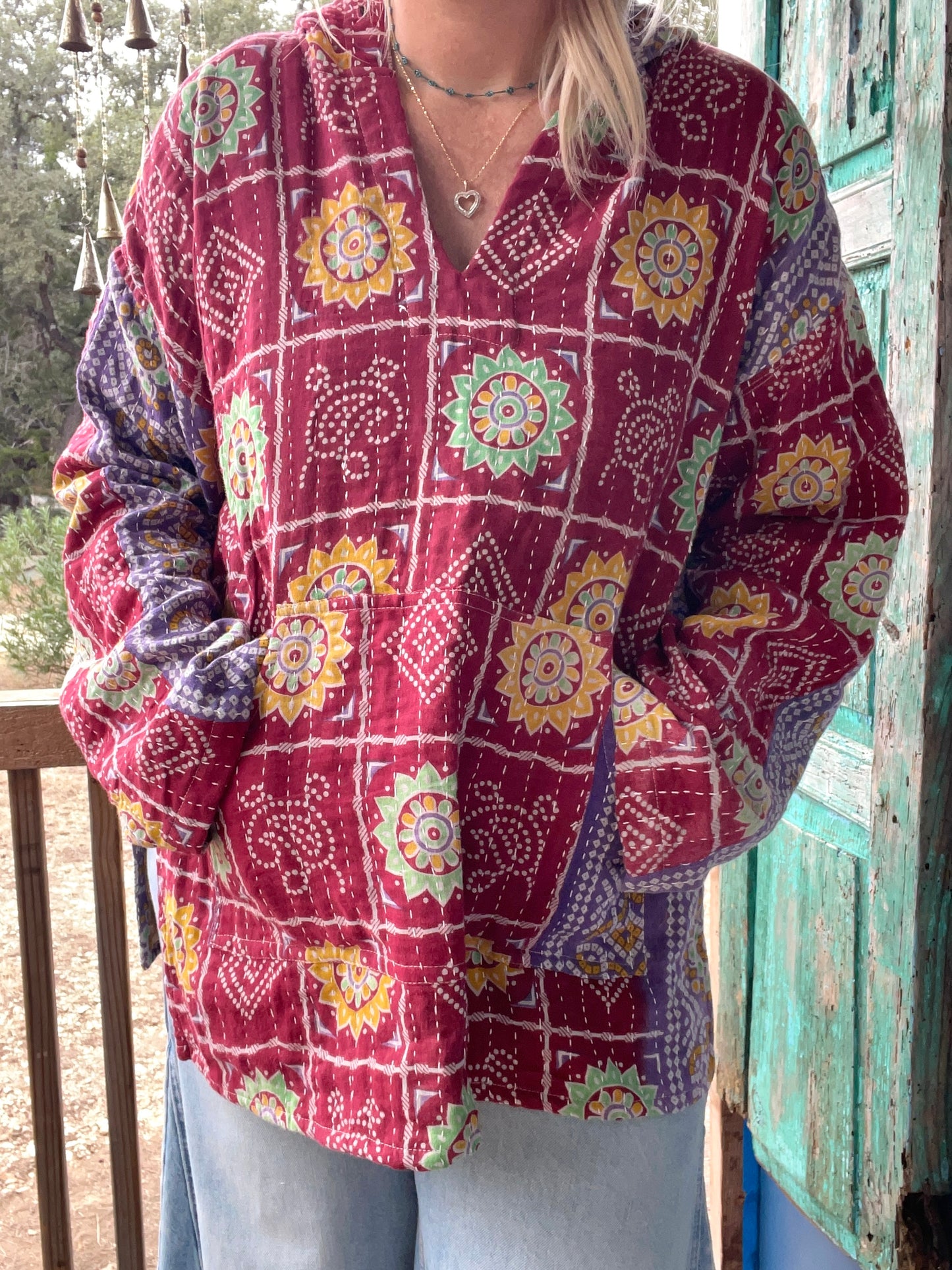 Good Vibes Kantha Hoodie S-L