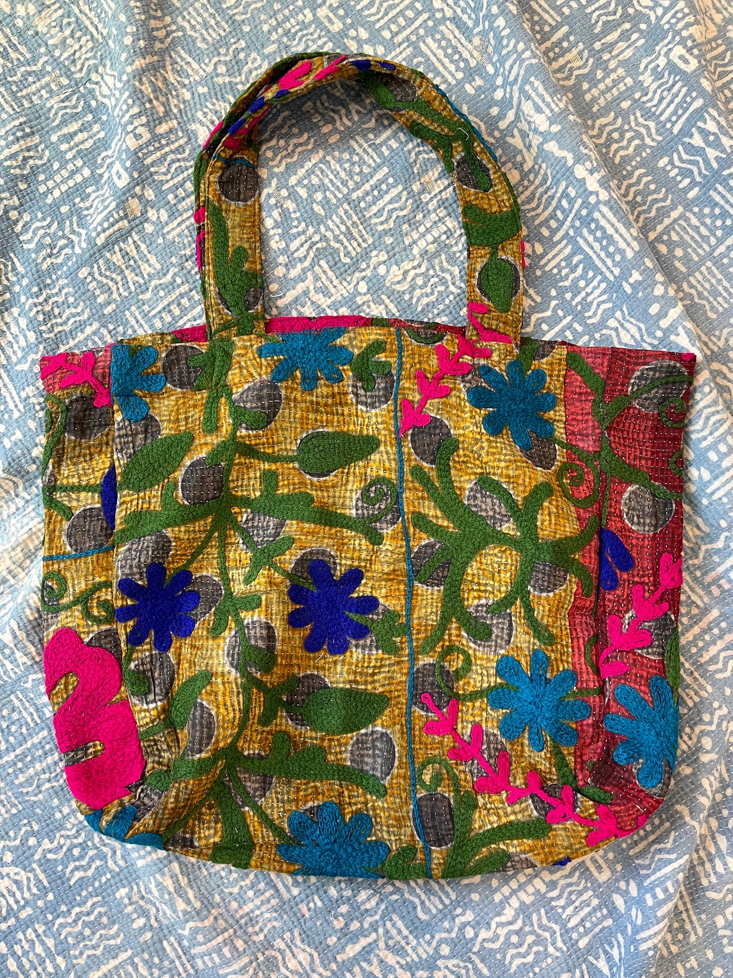 Suzani Embroidered Kantha Tote