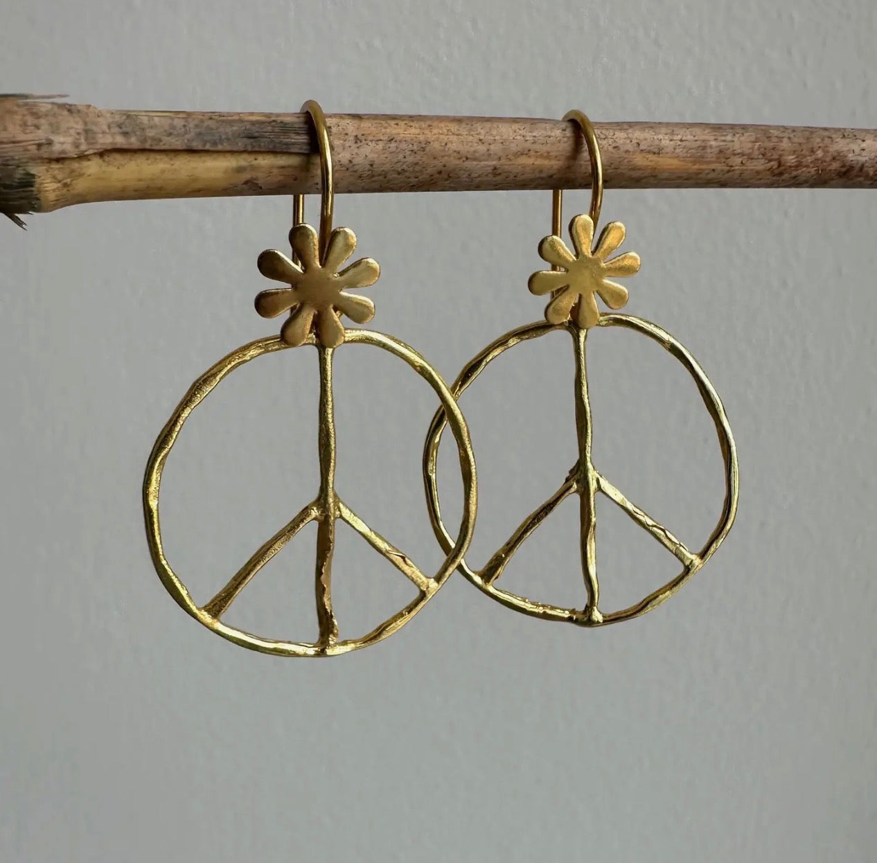 Gold PEACE Earrings