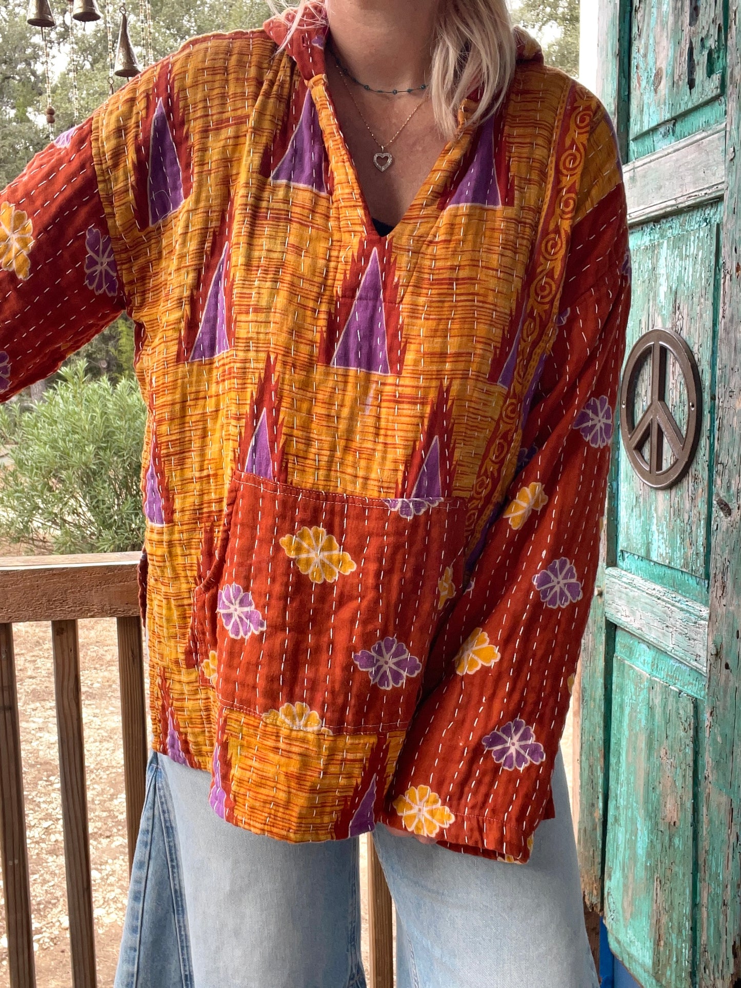 Good Vibes Kantha Hoodie S-L