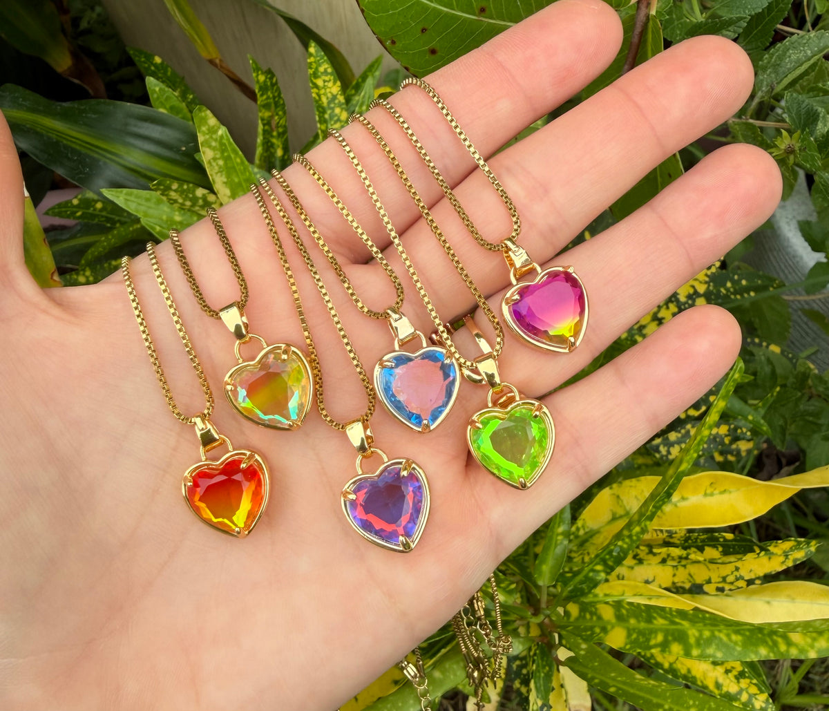 Prism Heart Necklace - Gold