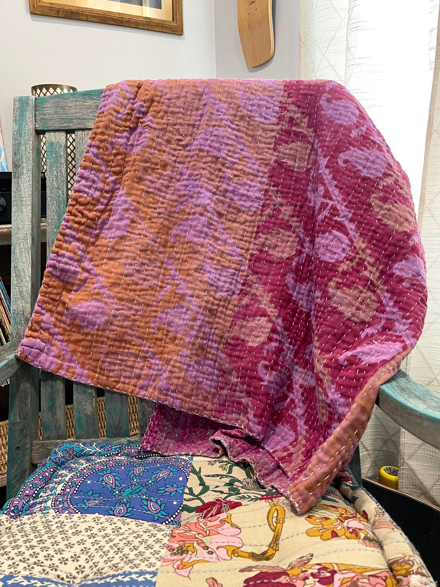 Color re-work Kantha Throw