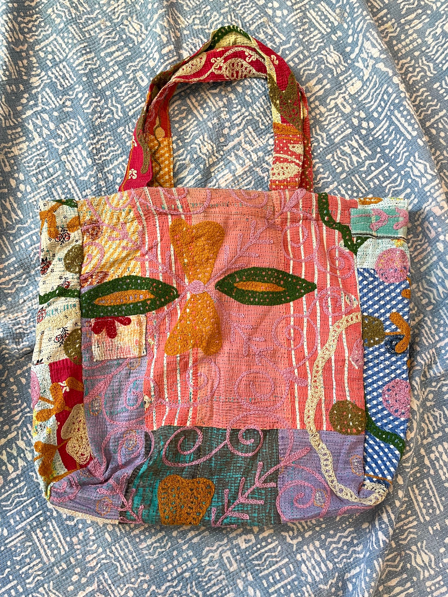 Suzani Embroidered Kantha Tote