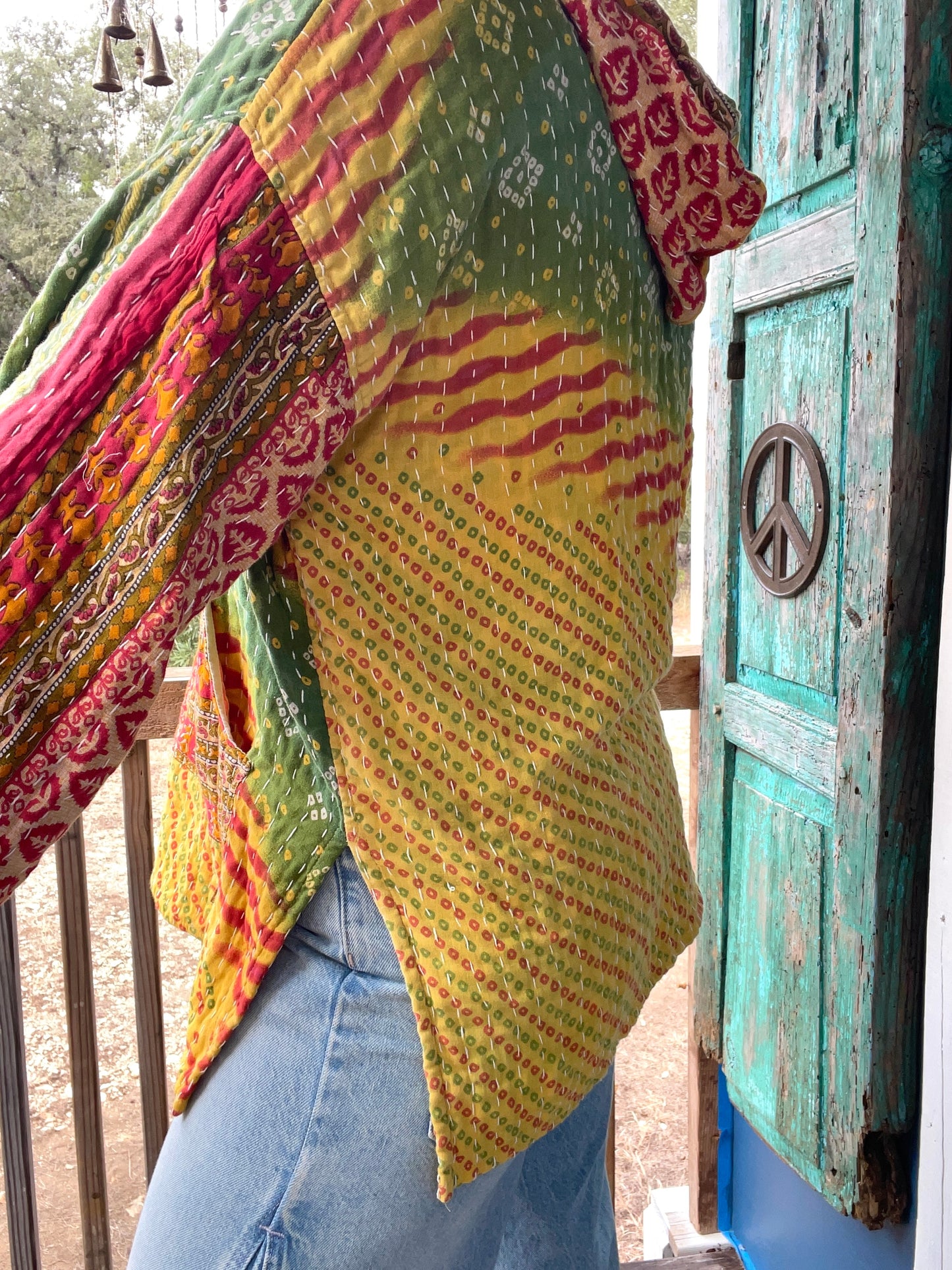 Good Vibes Kantha Hoodie S-L