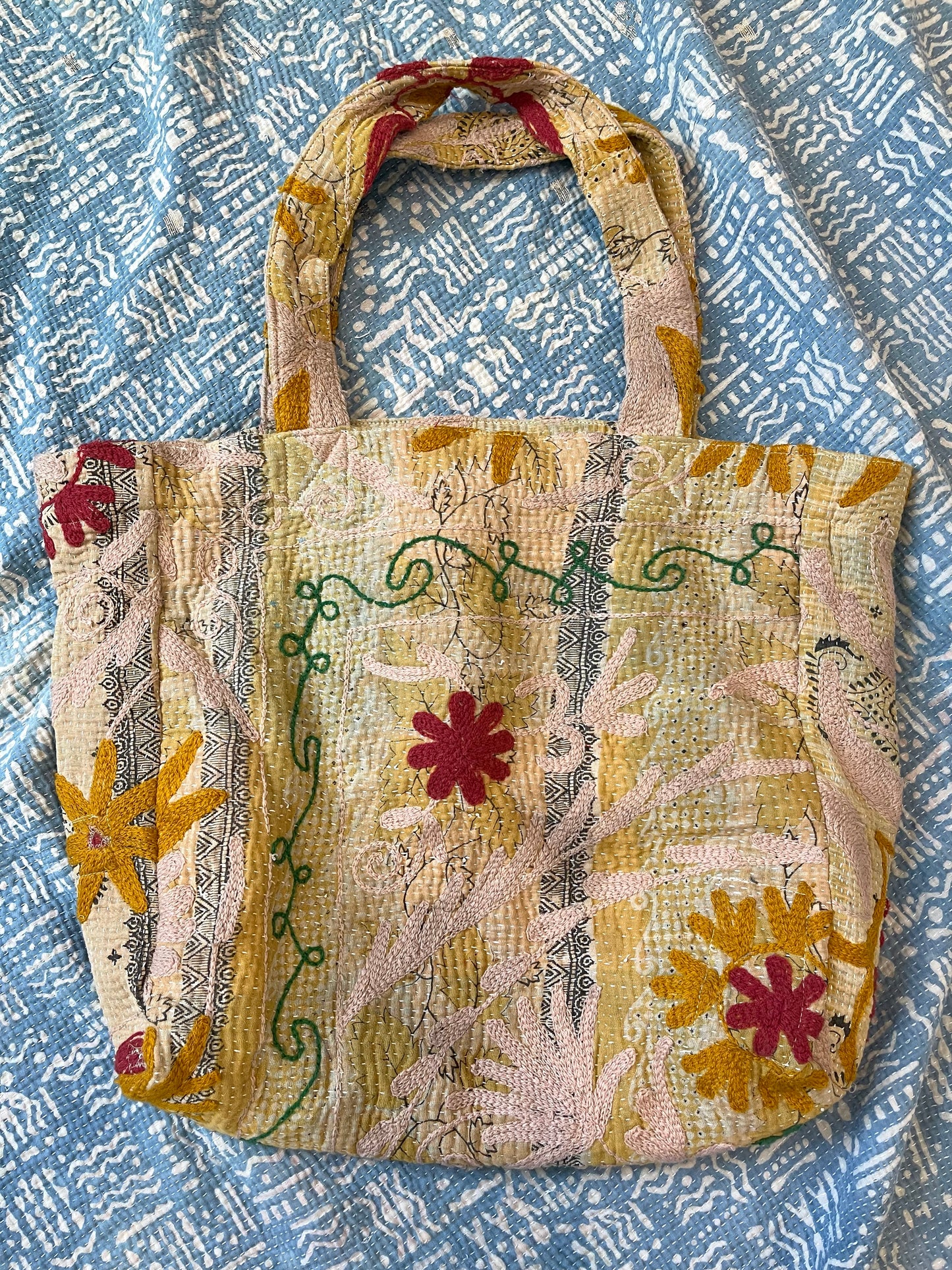 Suzani Embroidered Kantha Tote
