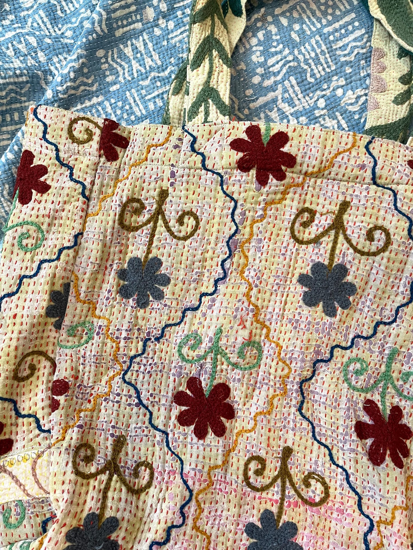 Suzani Embroidered Kantha Tote