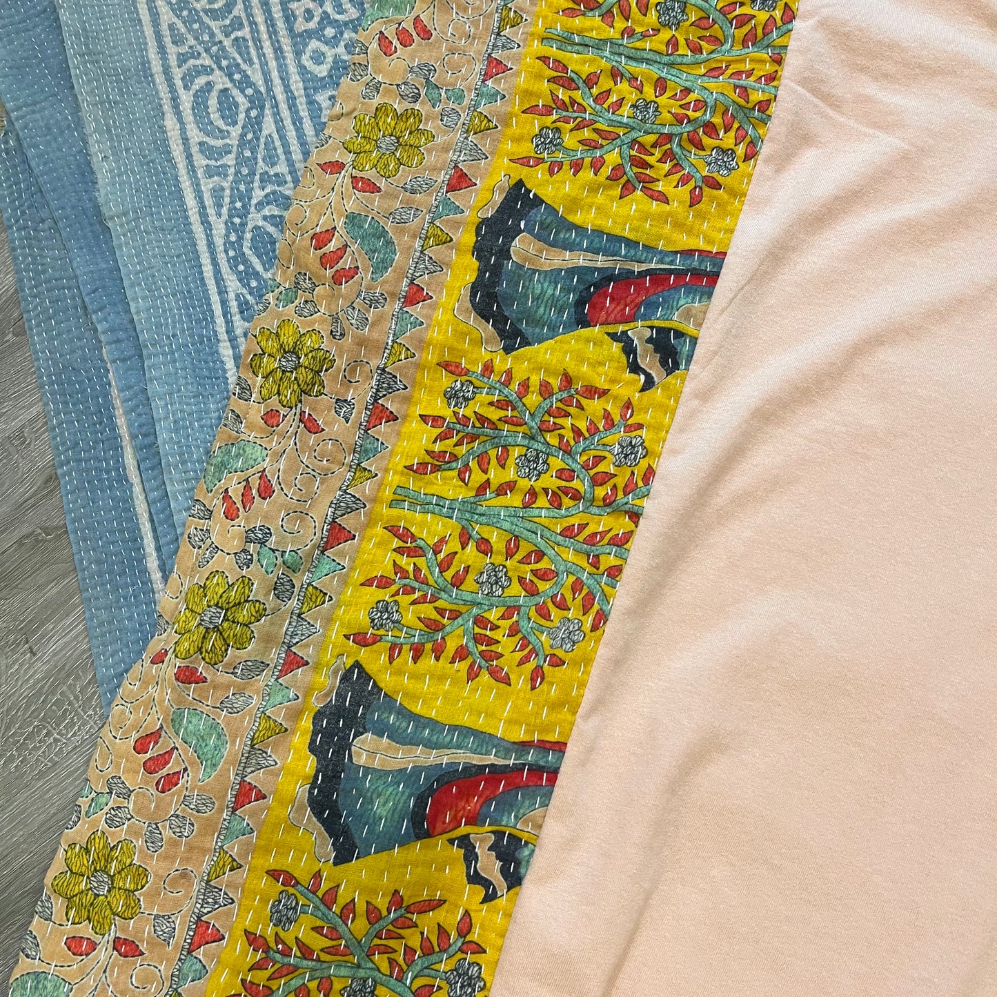 Cotton Kantha Tee (Blush Peach) S-XL