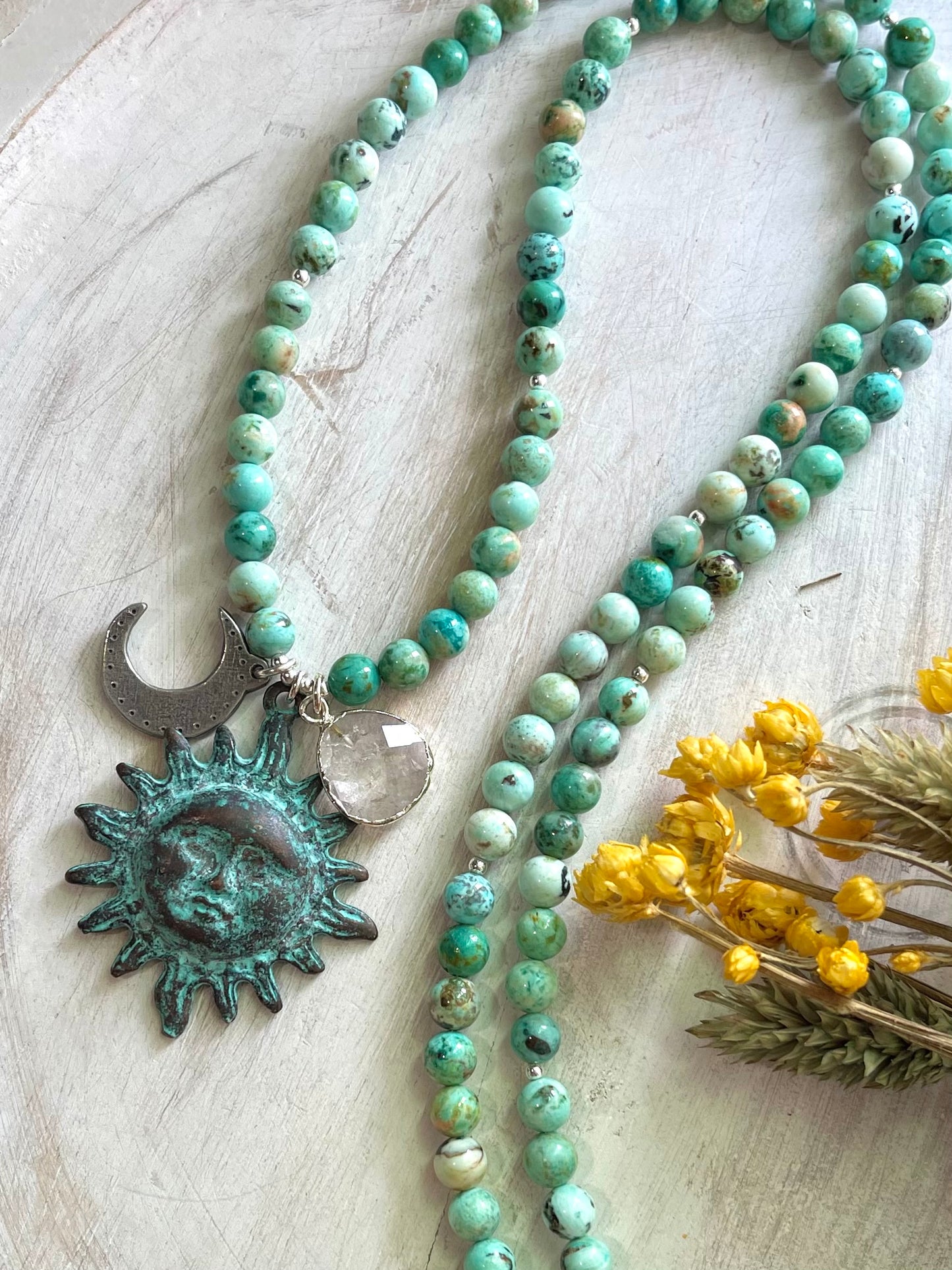 OOAK Turquoise Sun Necklace
