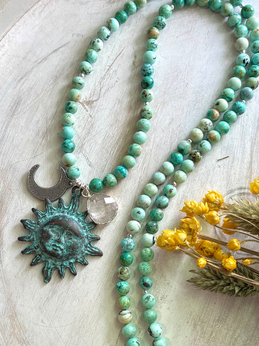 OOAK Turquoise Sun Necklace