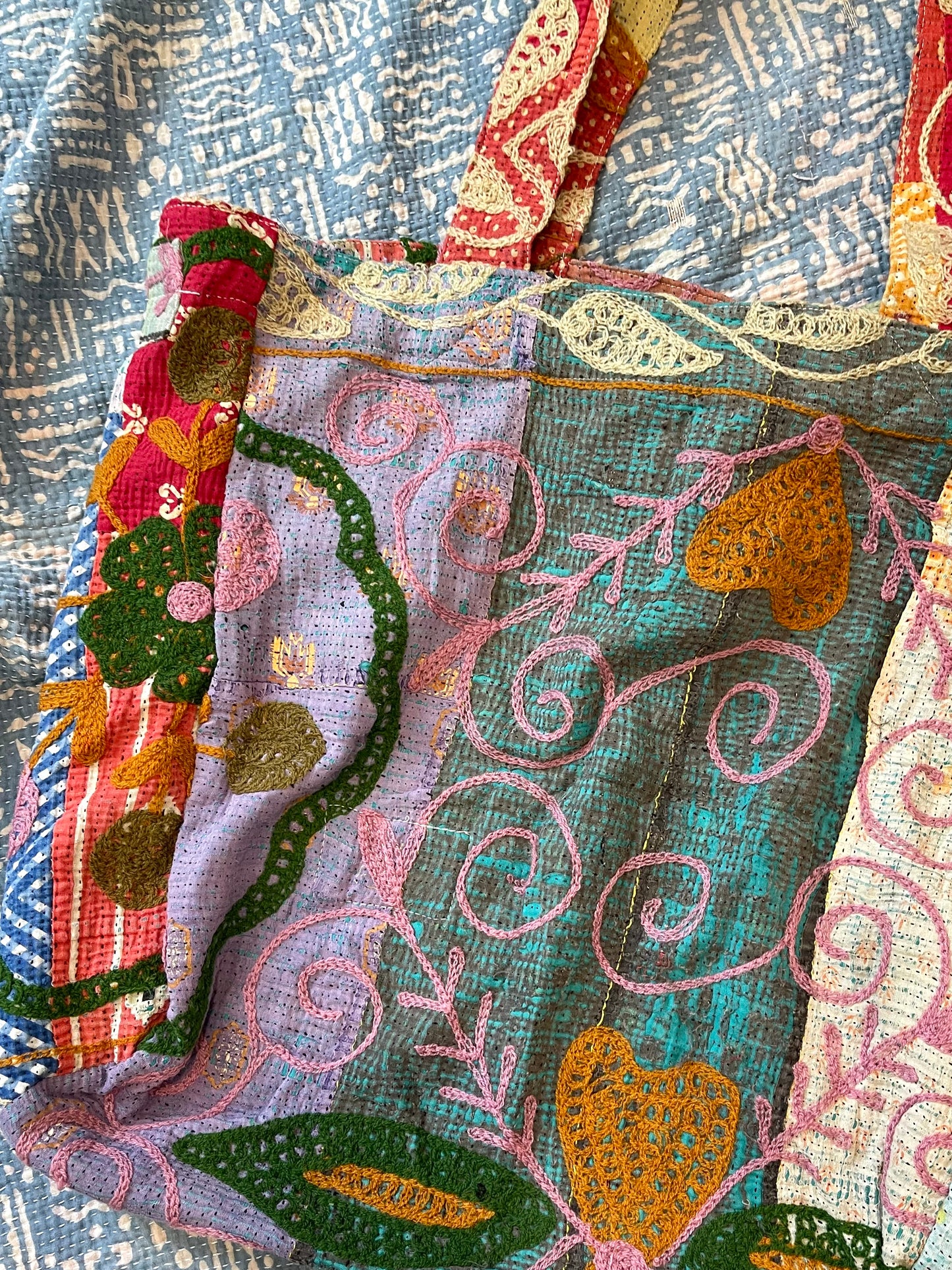 Suzani Embroidered Kantha Tote