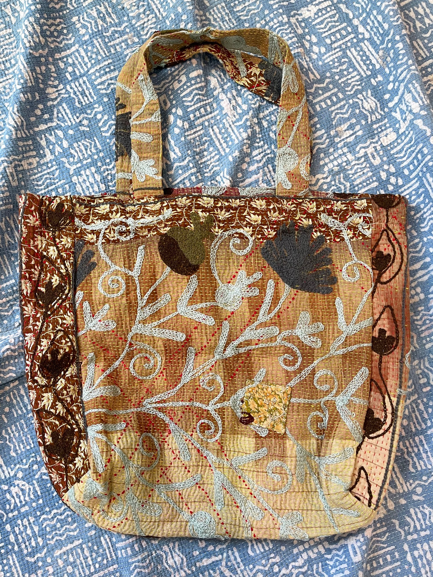 Suzani Embroidered Kantha Tote