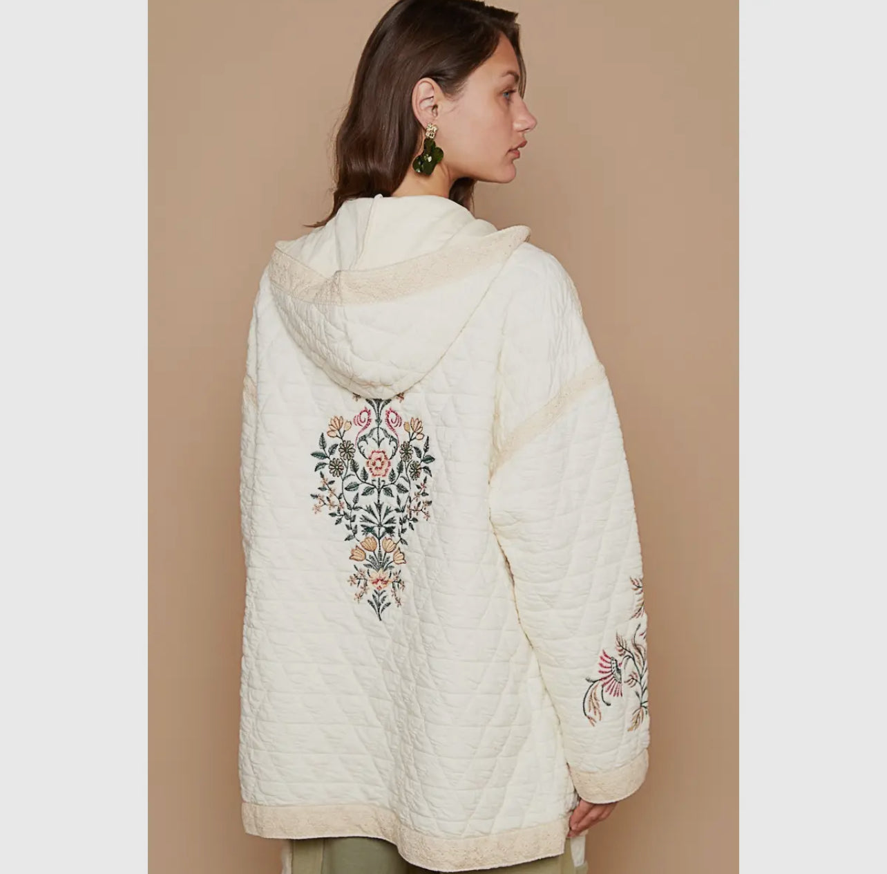 POL Embroidered Quilted Jacket