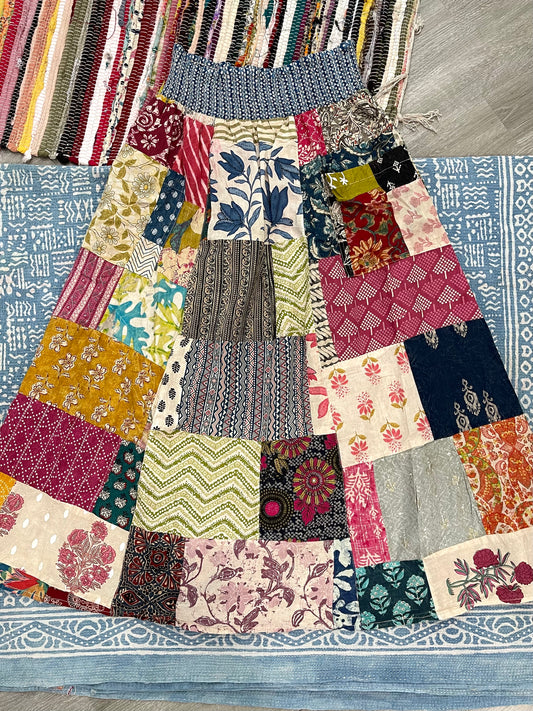 Pretty in Patchwork Skirt - One of a Kind S-L