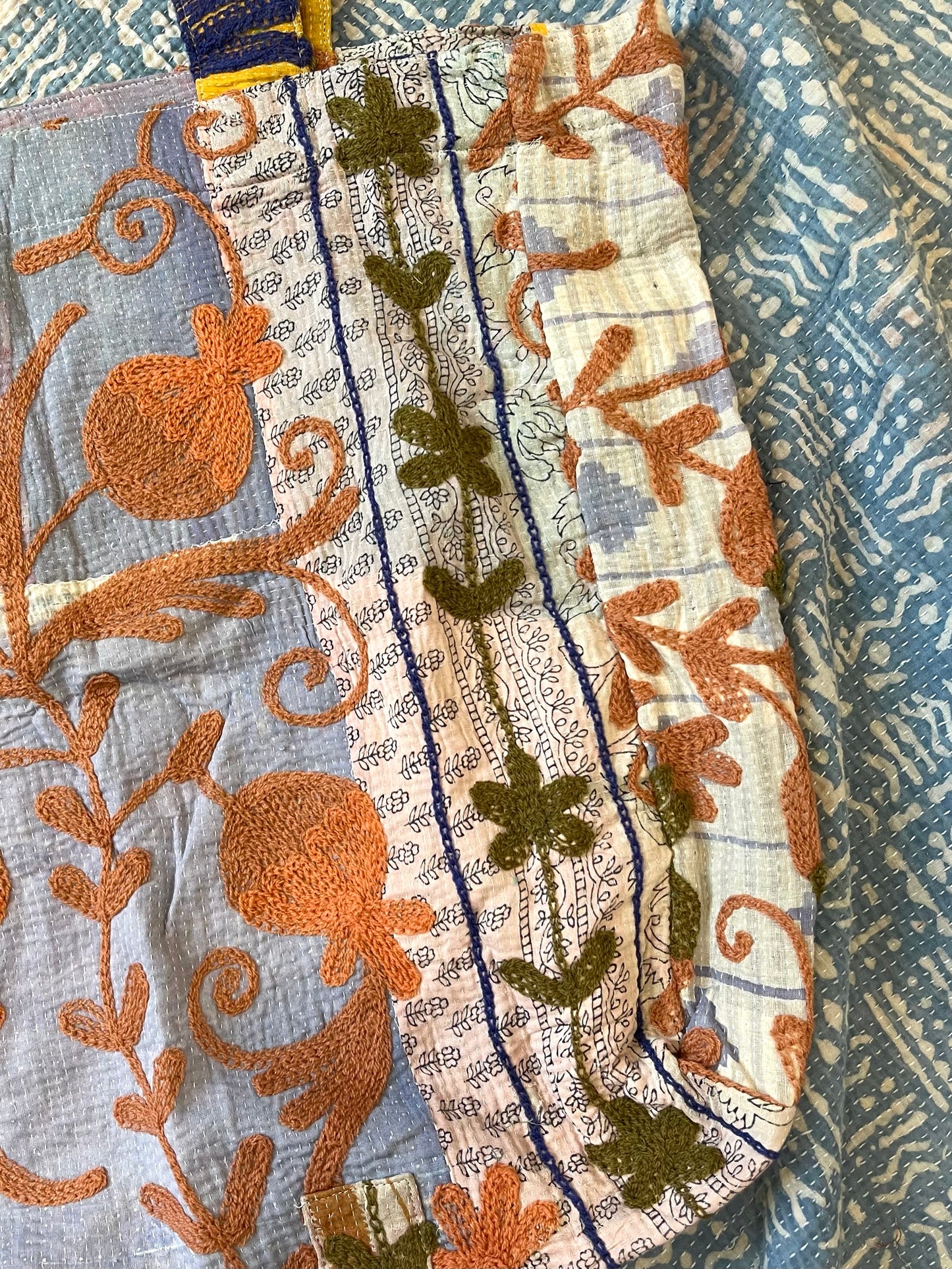 Suzani Embroidered Kantha Tote