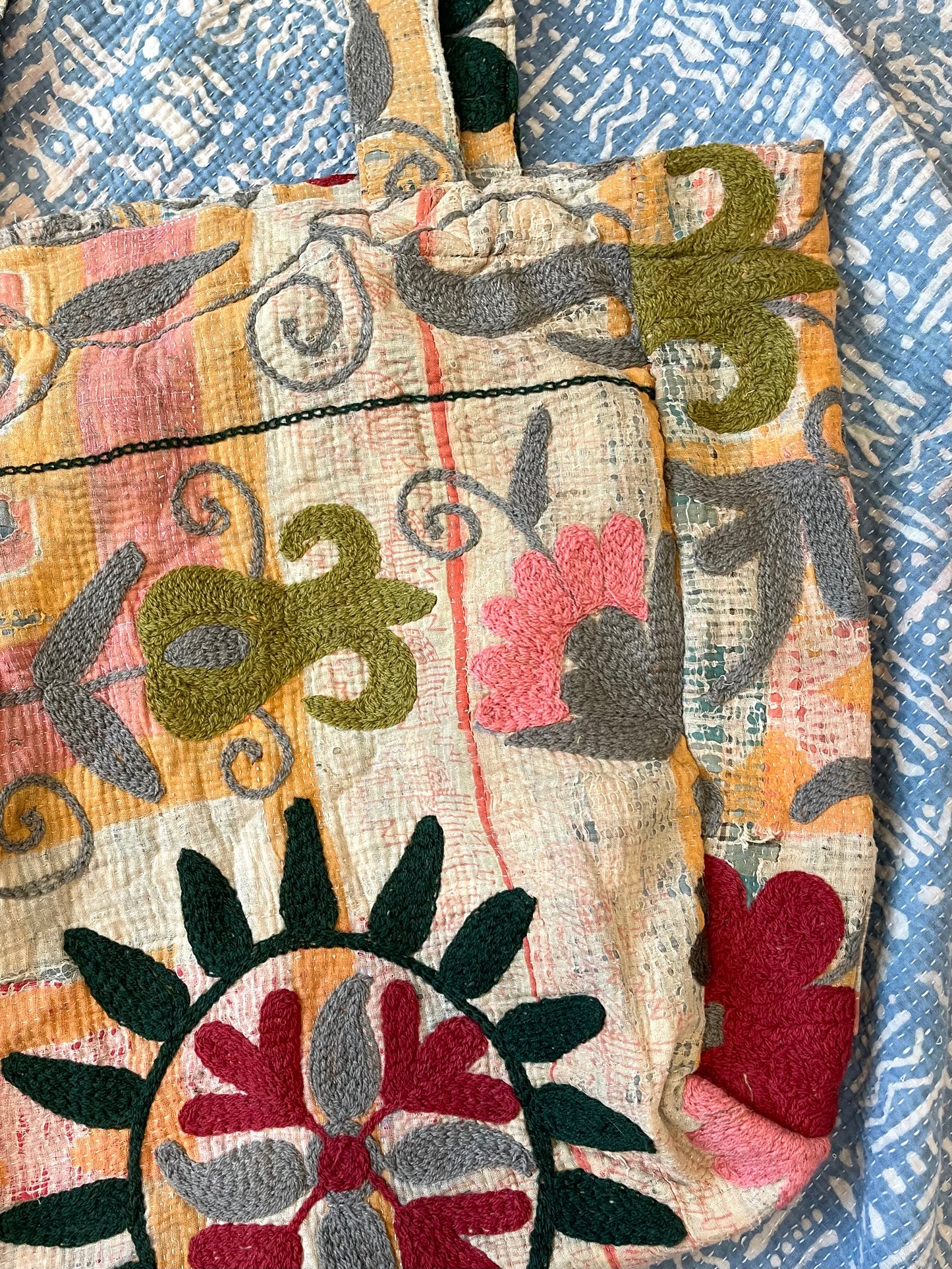 Suzani Embroidered Kantha Tote