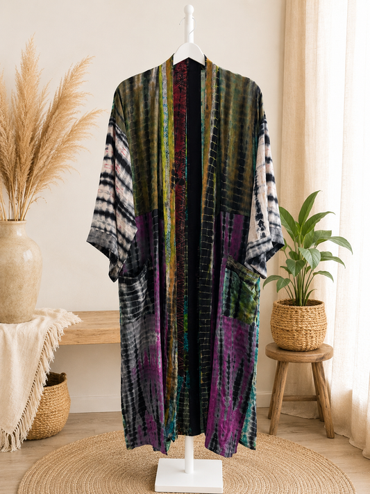 Mystic Tide Crepe Silk Kimono