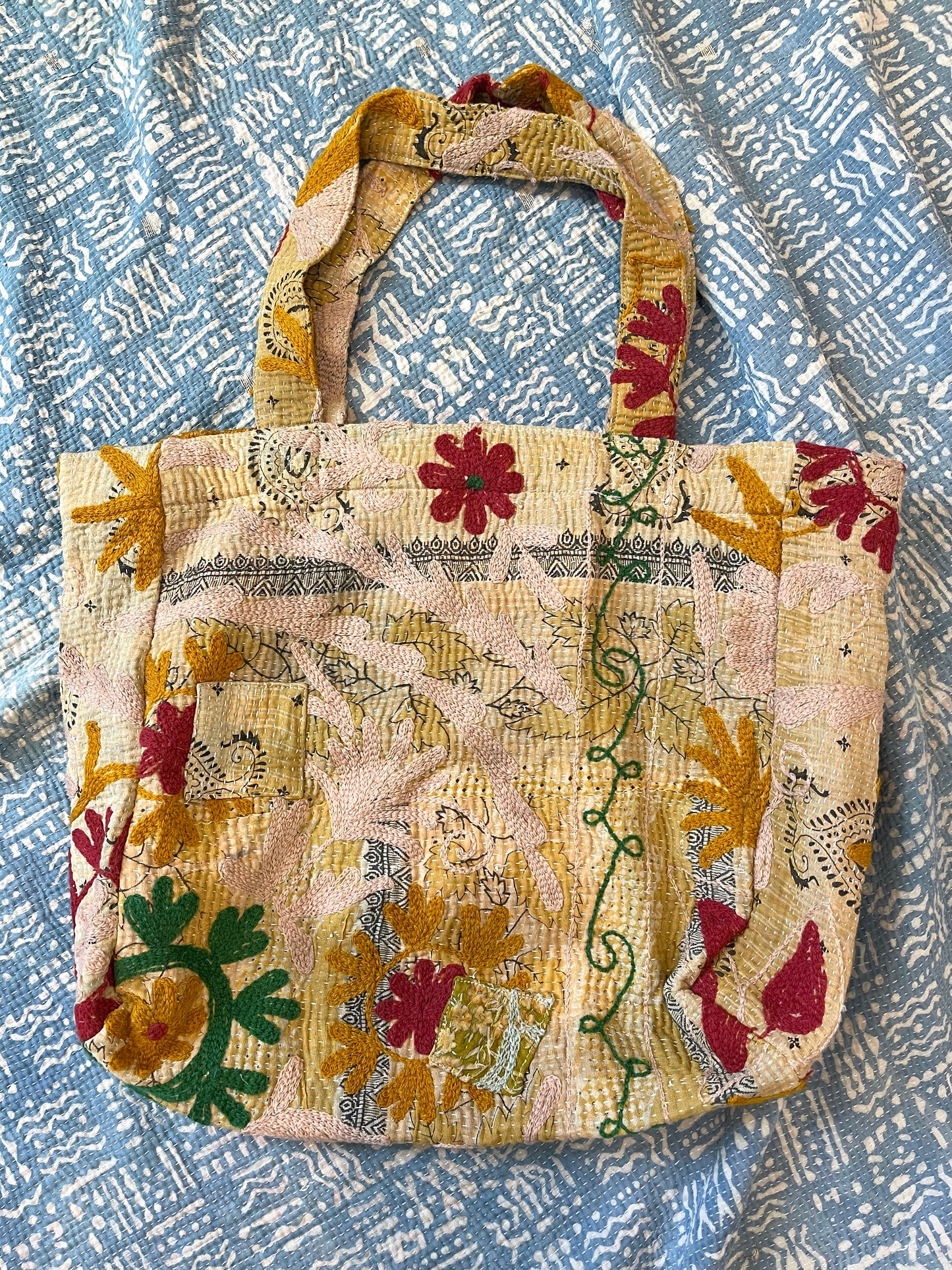 Suzani Embroidered Kantha Tote