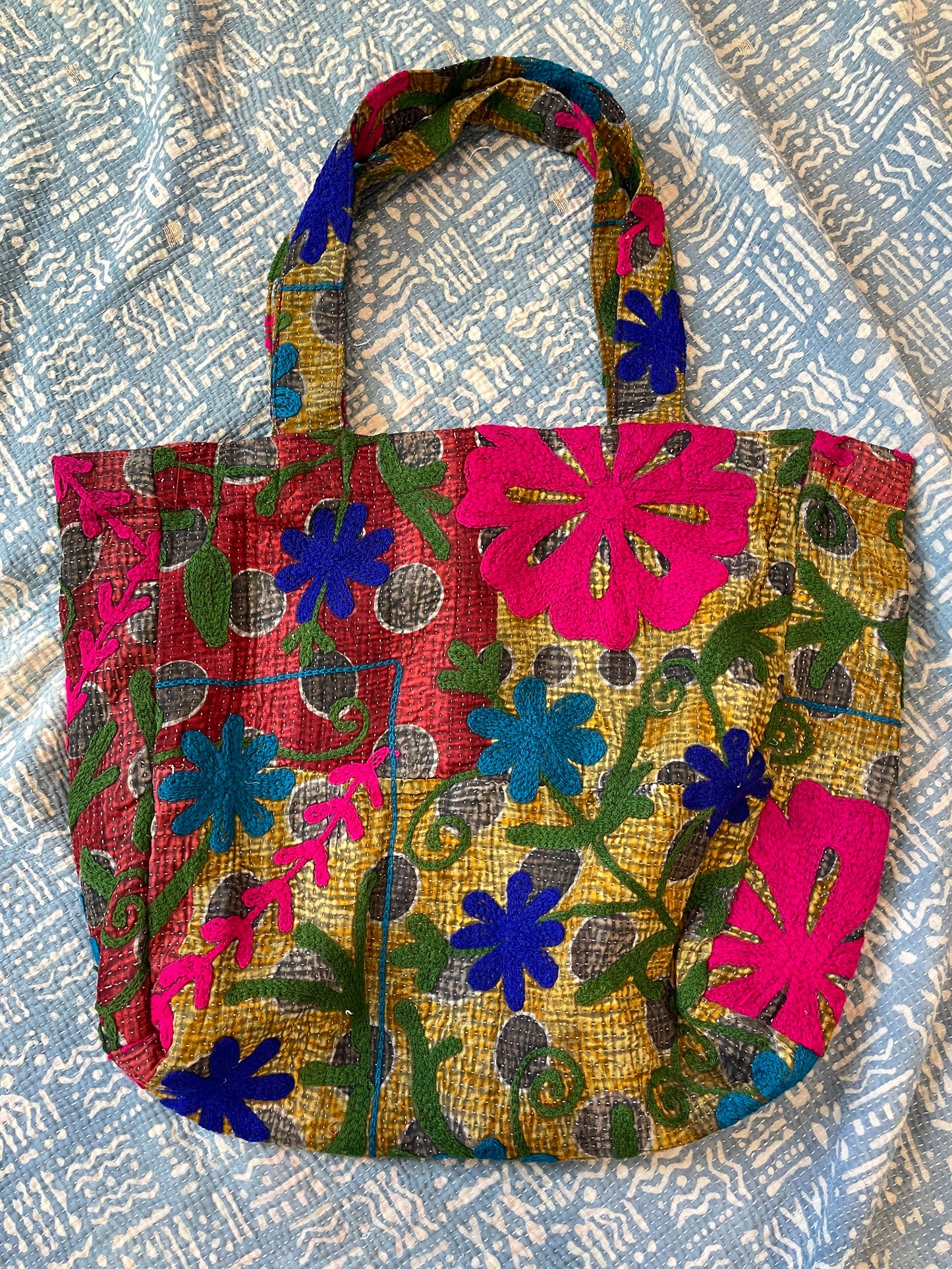 Suzani Embroidered Kantha Tote