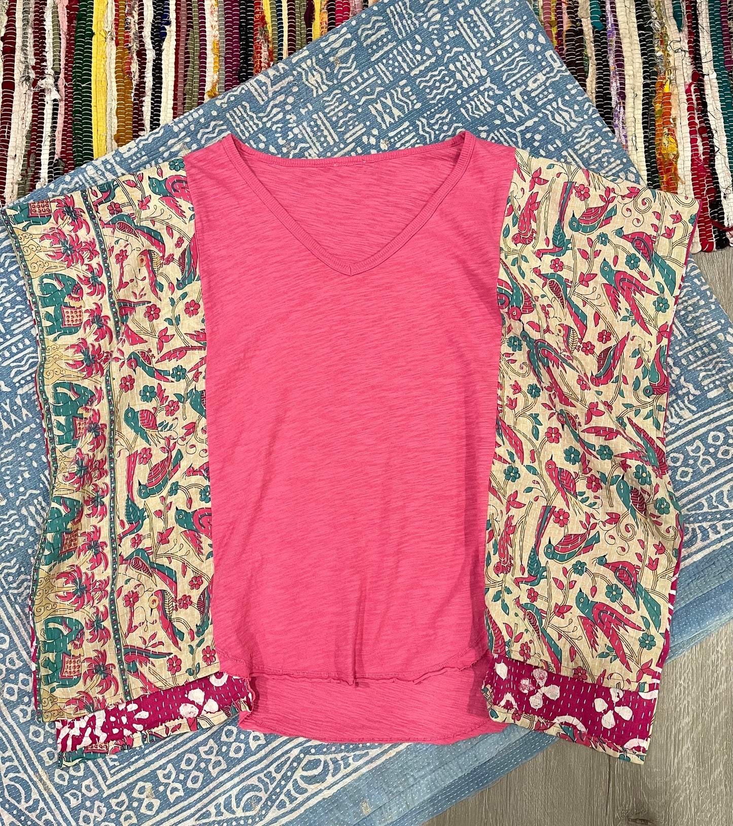Kantha Top - L/XL (elephants & birds)