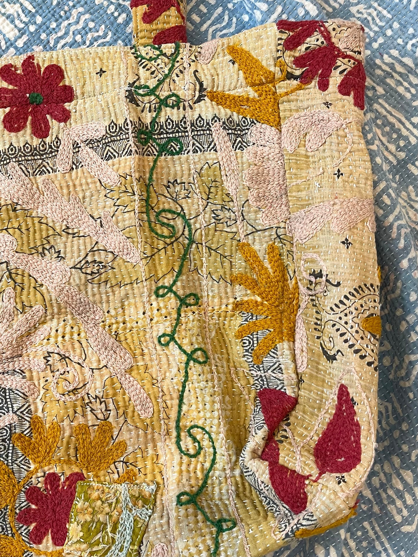 Suzani Embroidered Kantha Tote