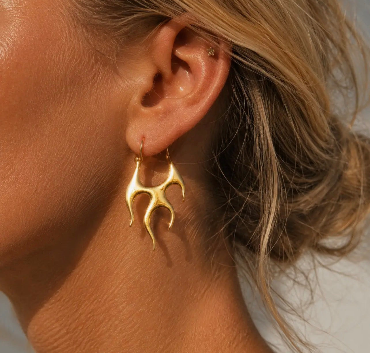 Gold FLAME HOOPS