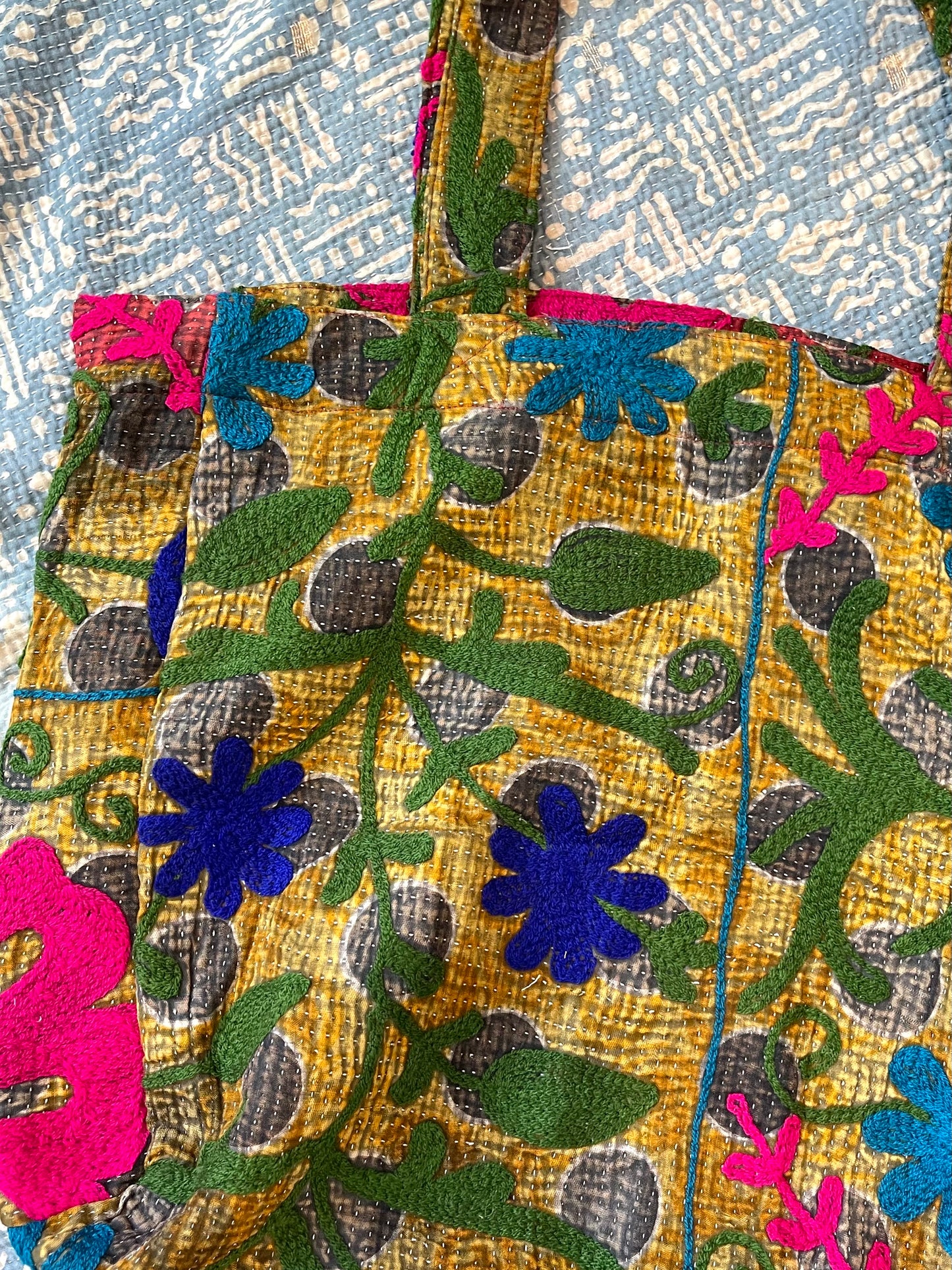 Suzani Embroidered Kantha Tote