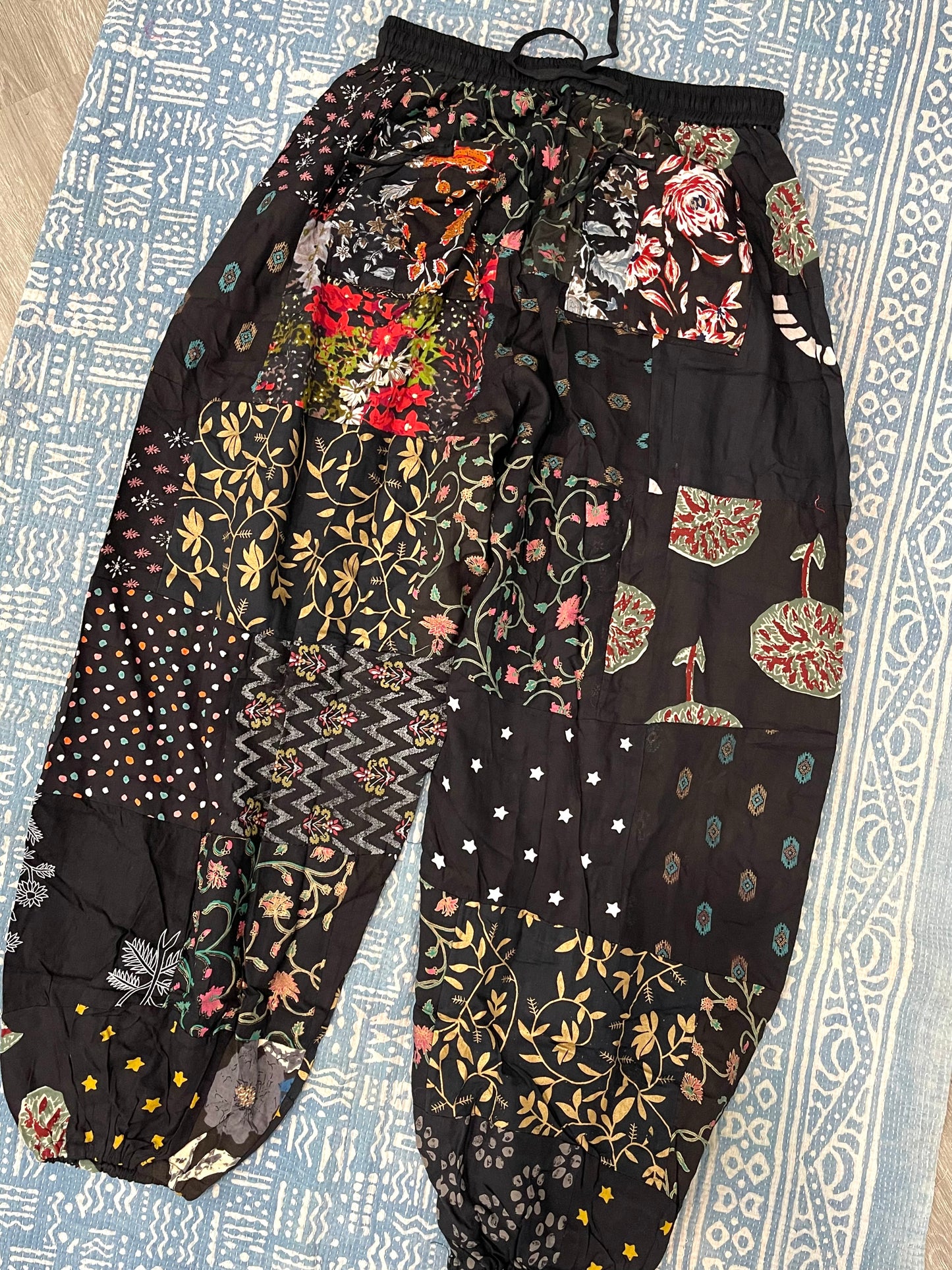 BLACK Patchwork Joggers S-L