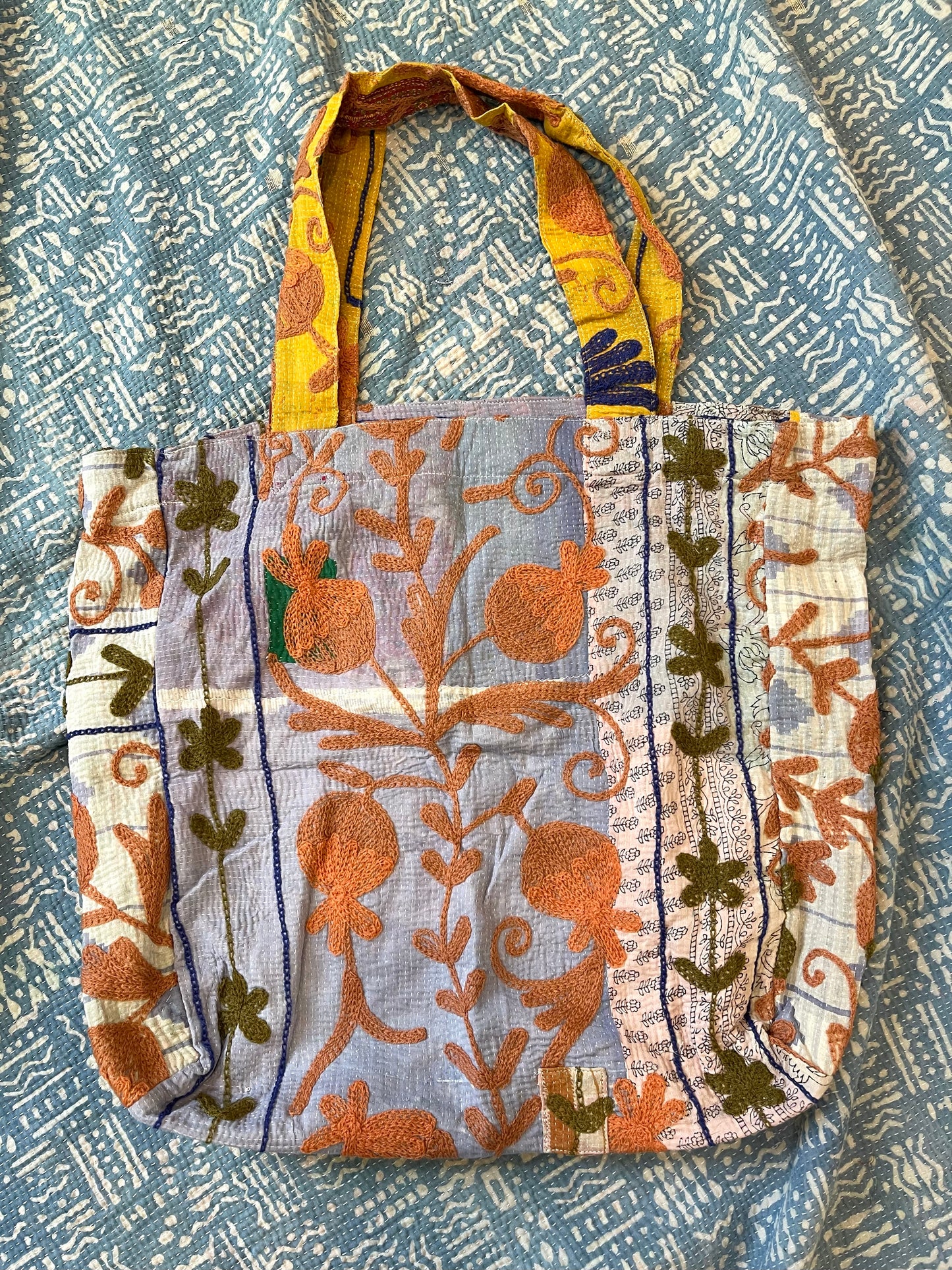 Suzani Embroidered Kantha Tote