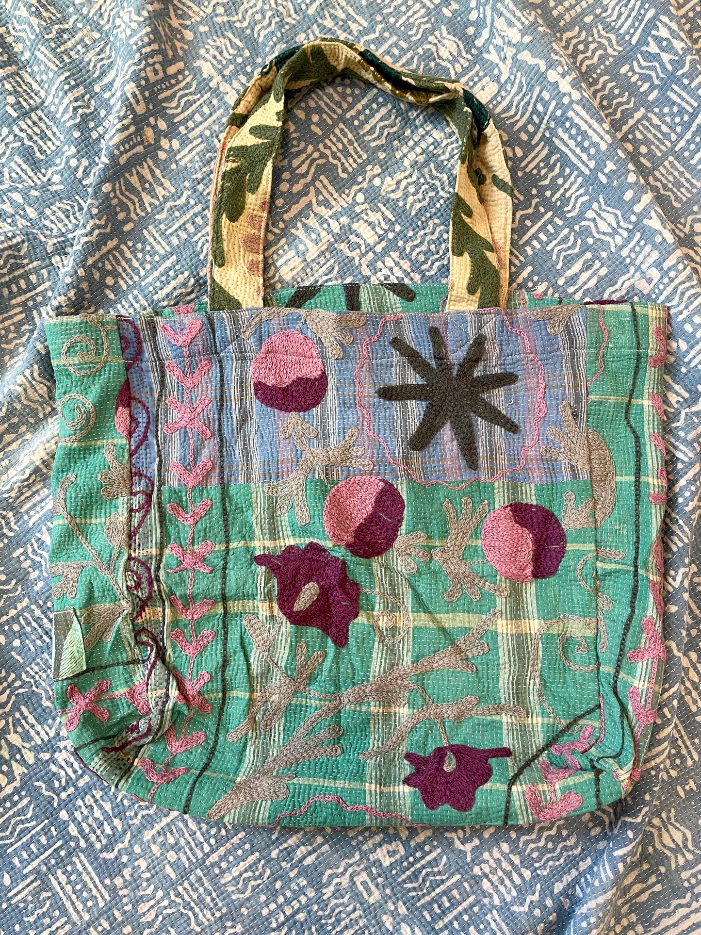Suzani Embroidered Kantha Tote