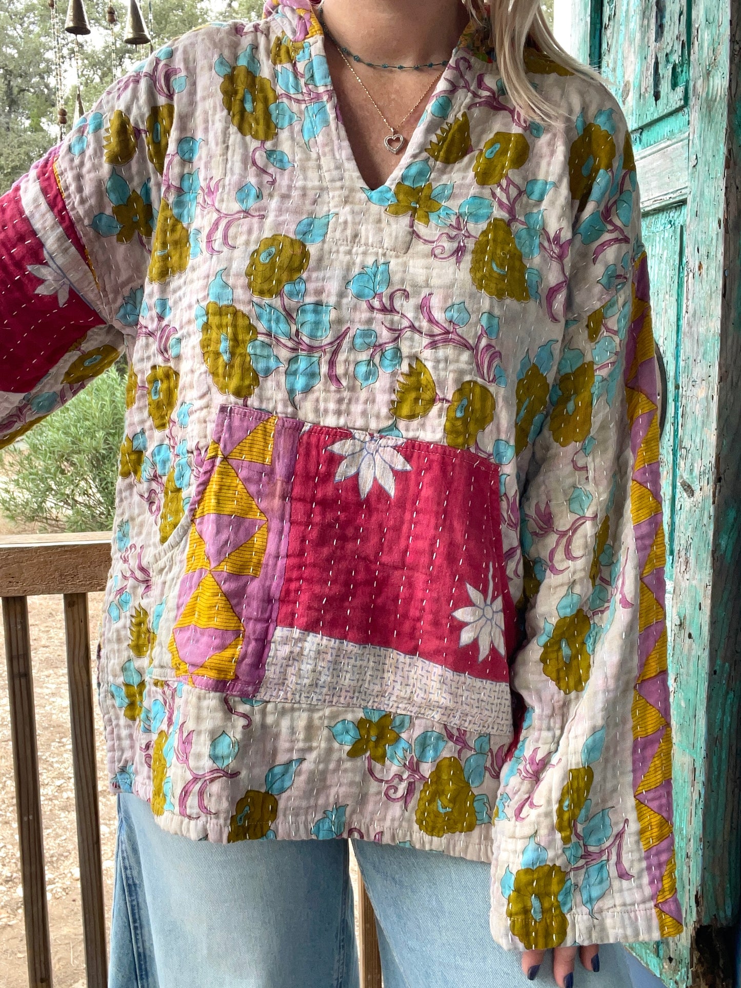 Good Vibes Kantha Hoodie S-L